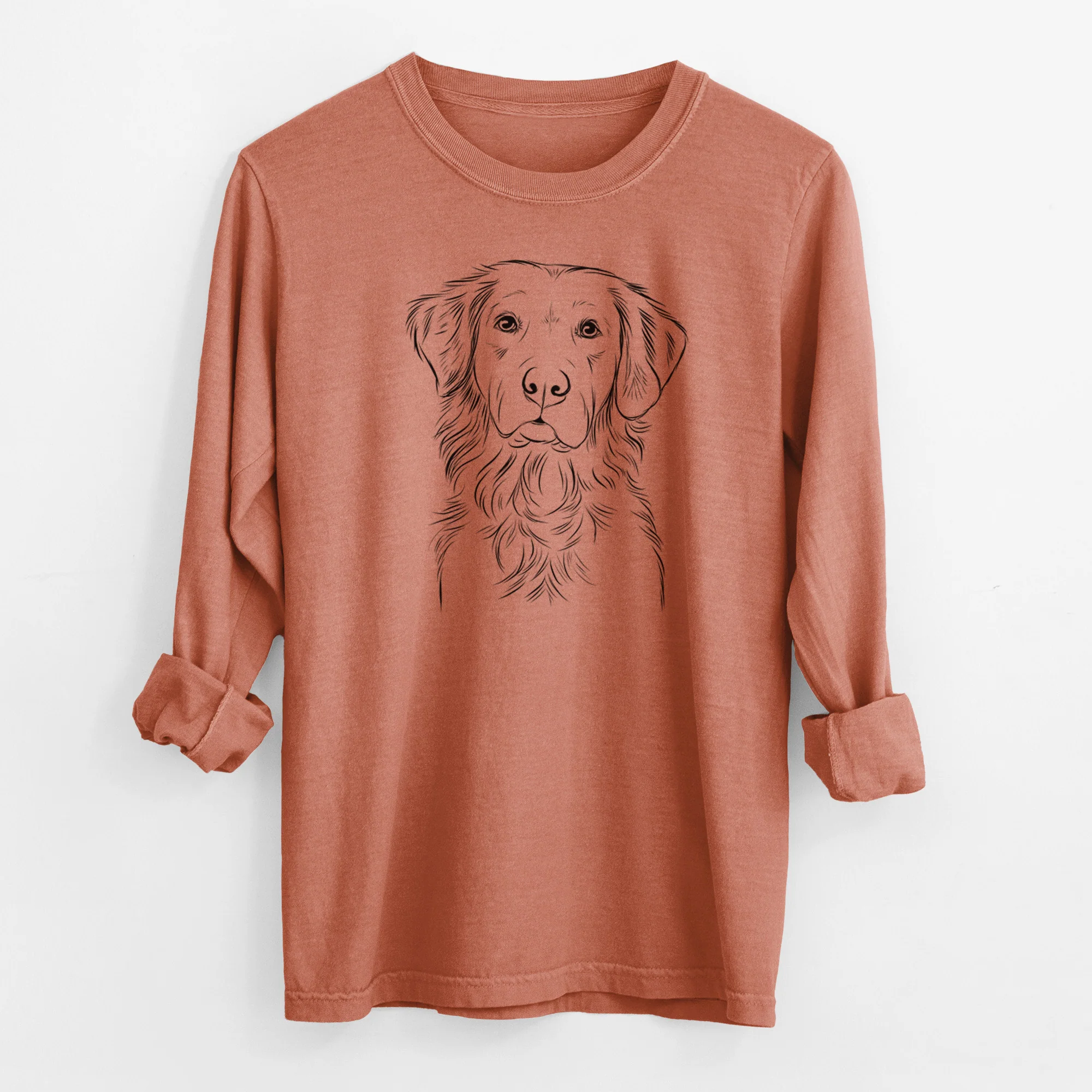 Bare Linden the Golden Retriever - Men's Heavyweight 100% Cotton Long Sleeve - Image 13