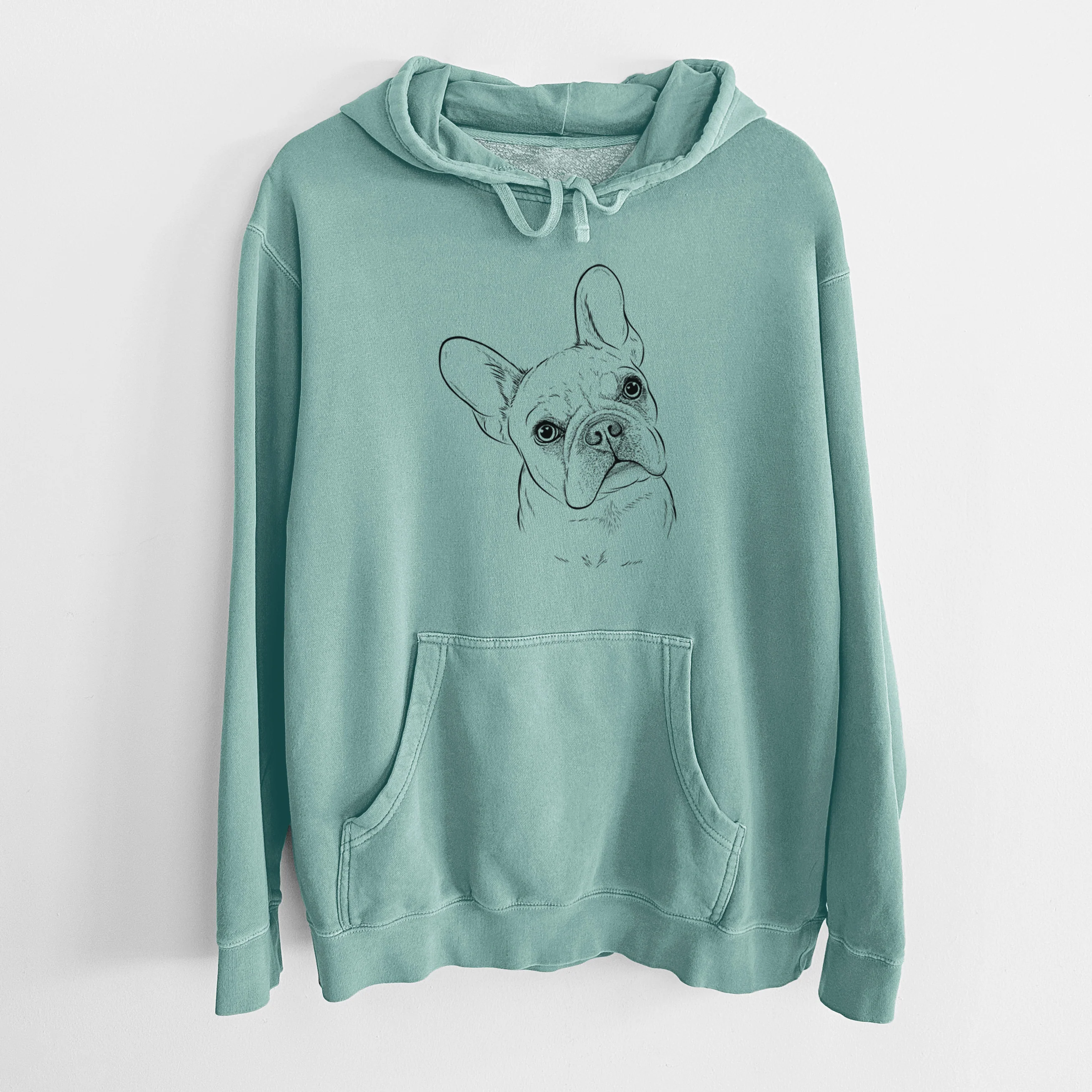 Bare Loki the French Bulldog - Unisex Pigment Dyed Hoodie - Image 10