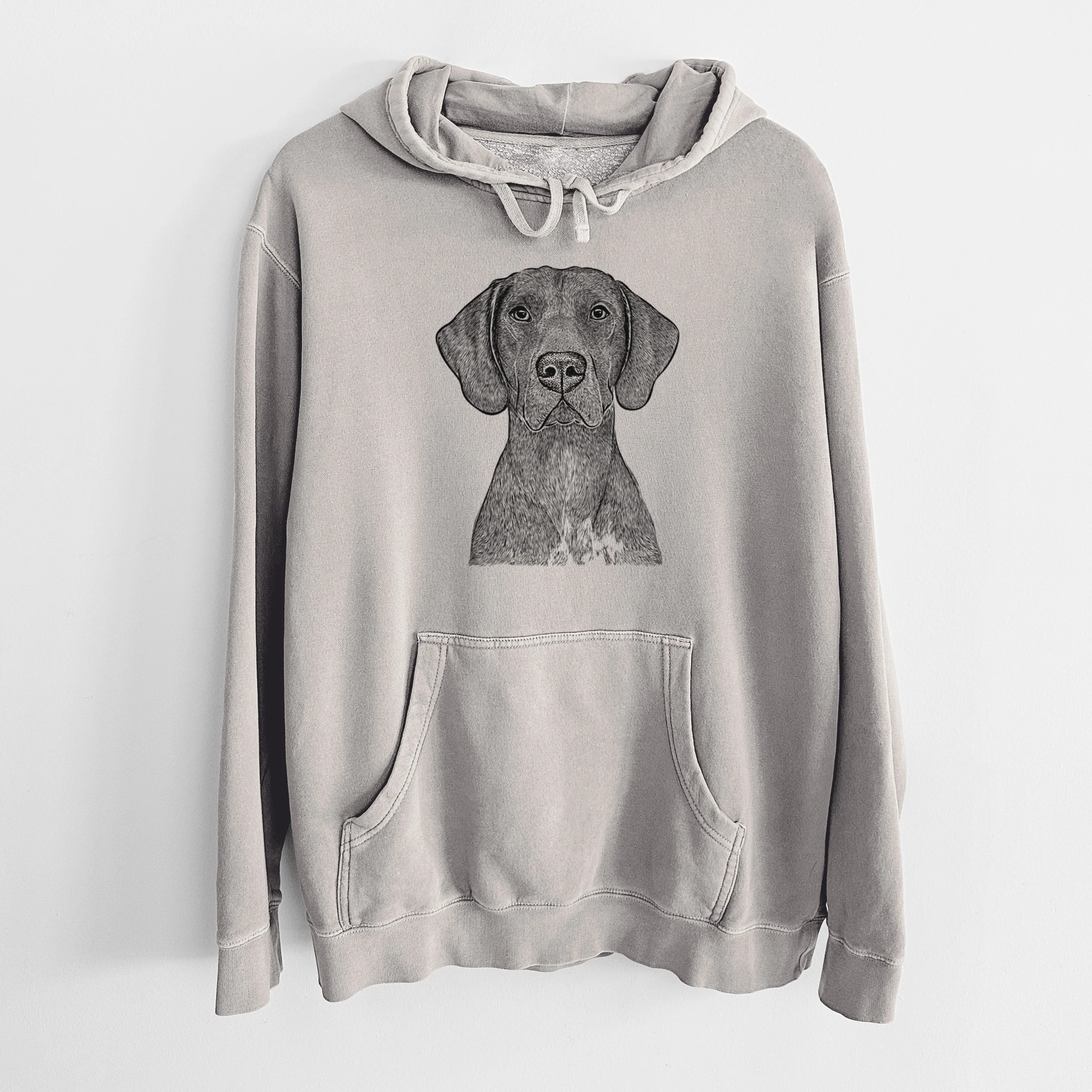 Bare Lucifer the German Shorthaired Pointer - Unisex Pigment Dyed Hoodie - Image 5