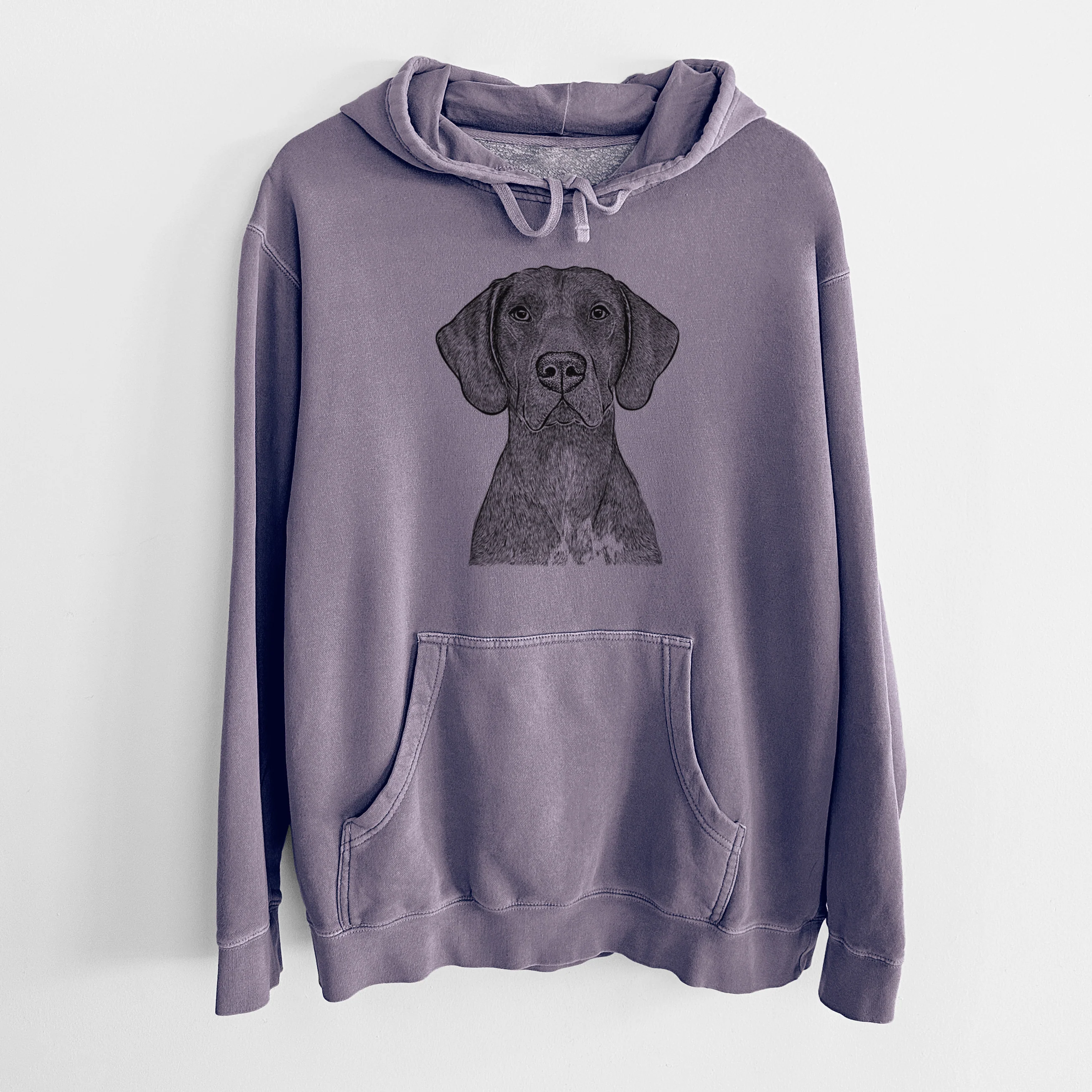Bare Lucifer the German Shorthaired Pointer - Unisex Pigment Dyed Hoodie - Image 9