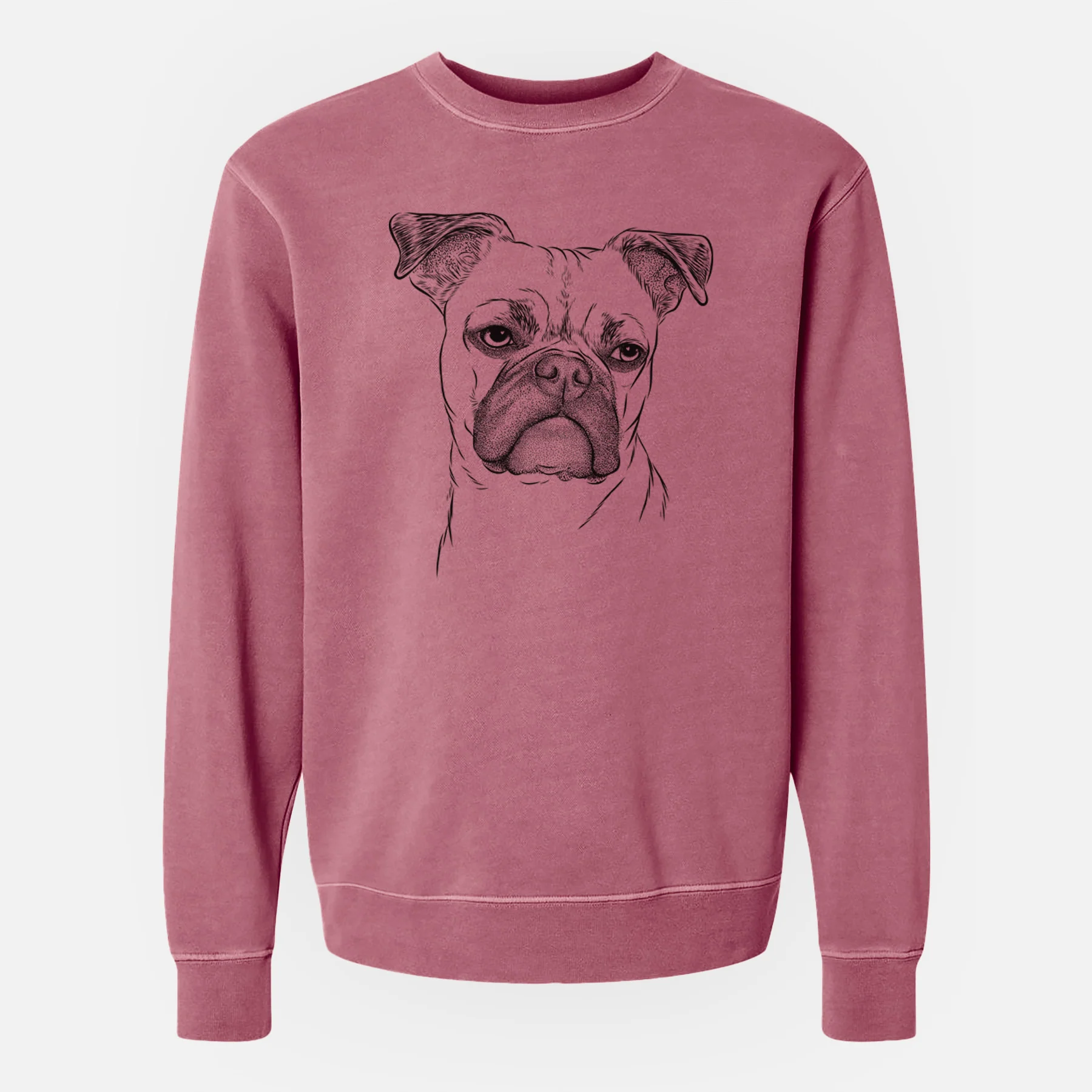 Bare Mack the Bugg (Boston Terrier/Pug) - Unisex Pigment Dyed Crew Sweatshirt - Image 8