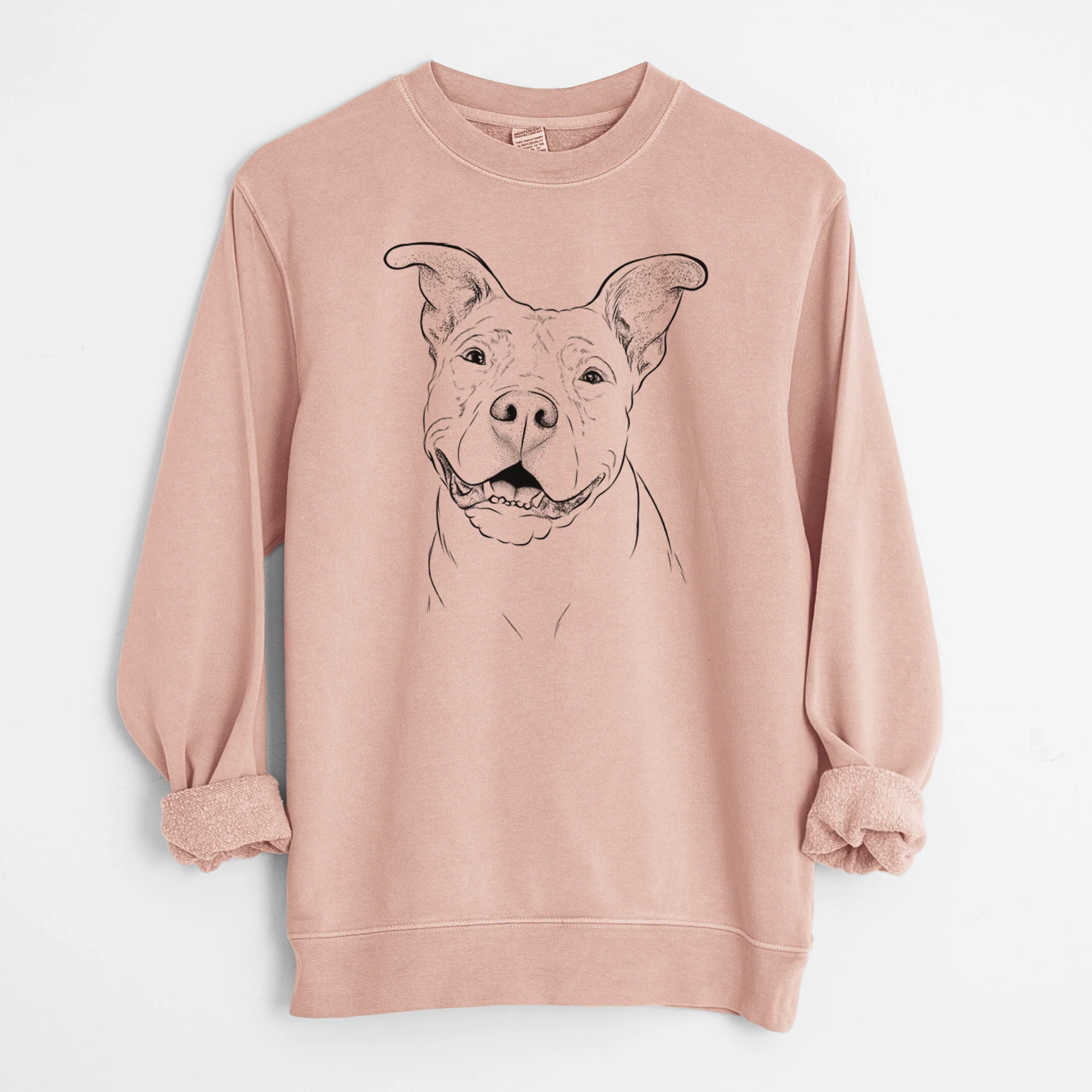 Bare Malibu the Staffordshire Terrier/Pitbull Mix - Unisex Pigment Dyed Crew Sweatshirt - Image 6