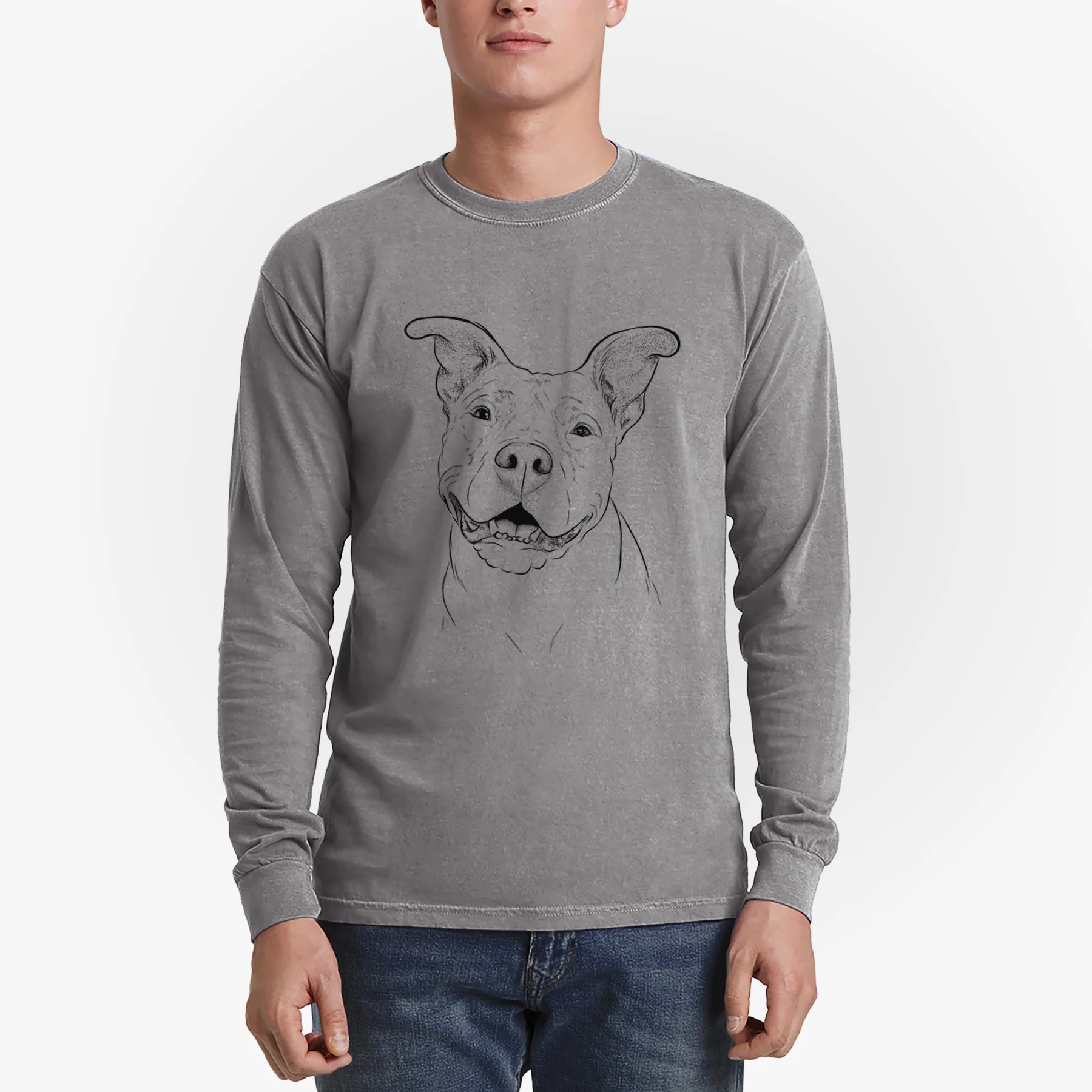 Bare Malibu the Staffordshire Terrier/Pitbull Mix - Heavyweight 100% Cotton Long Sleeve - Image 4