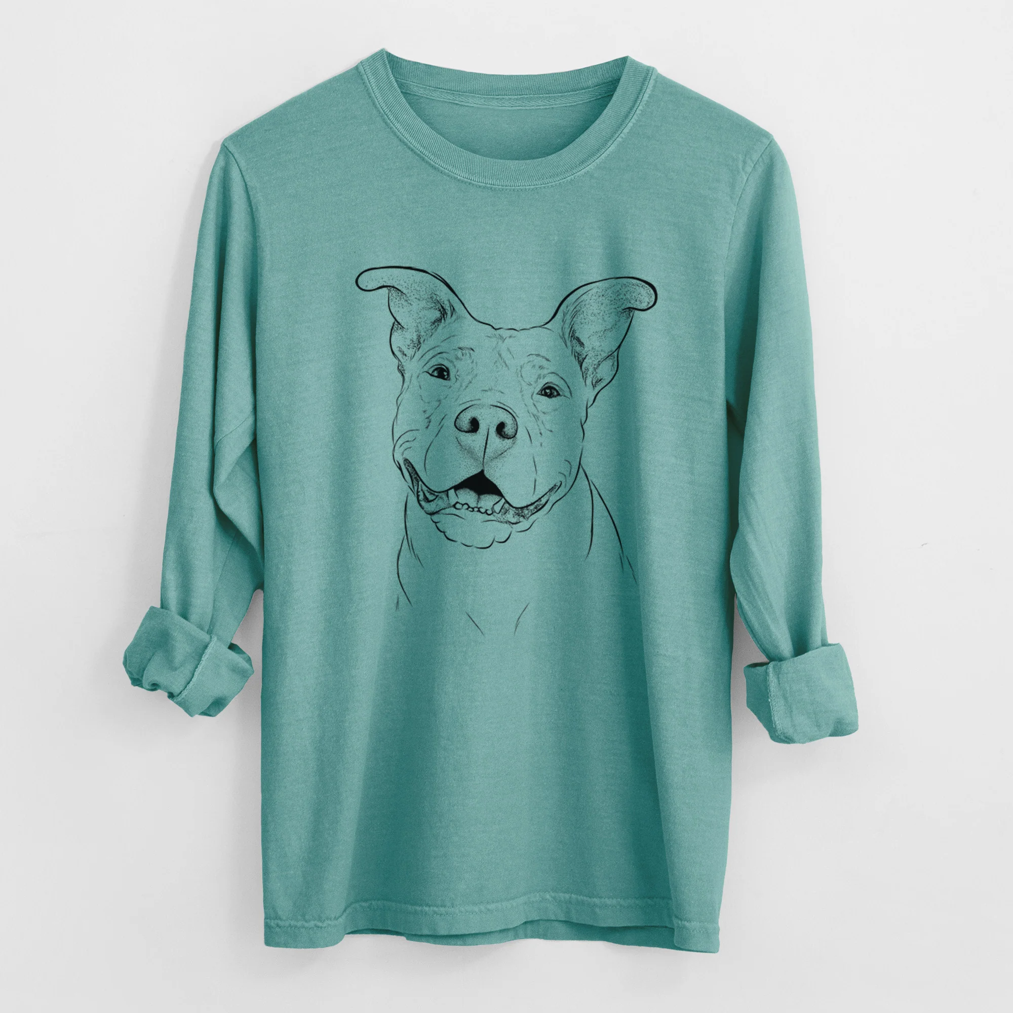 Bare Malibu the Staffordshire Terrier/Pitbull Mix - Heavyweight 100% Cotton Long Sleeve - Image 9