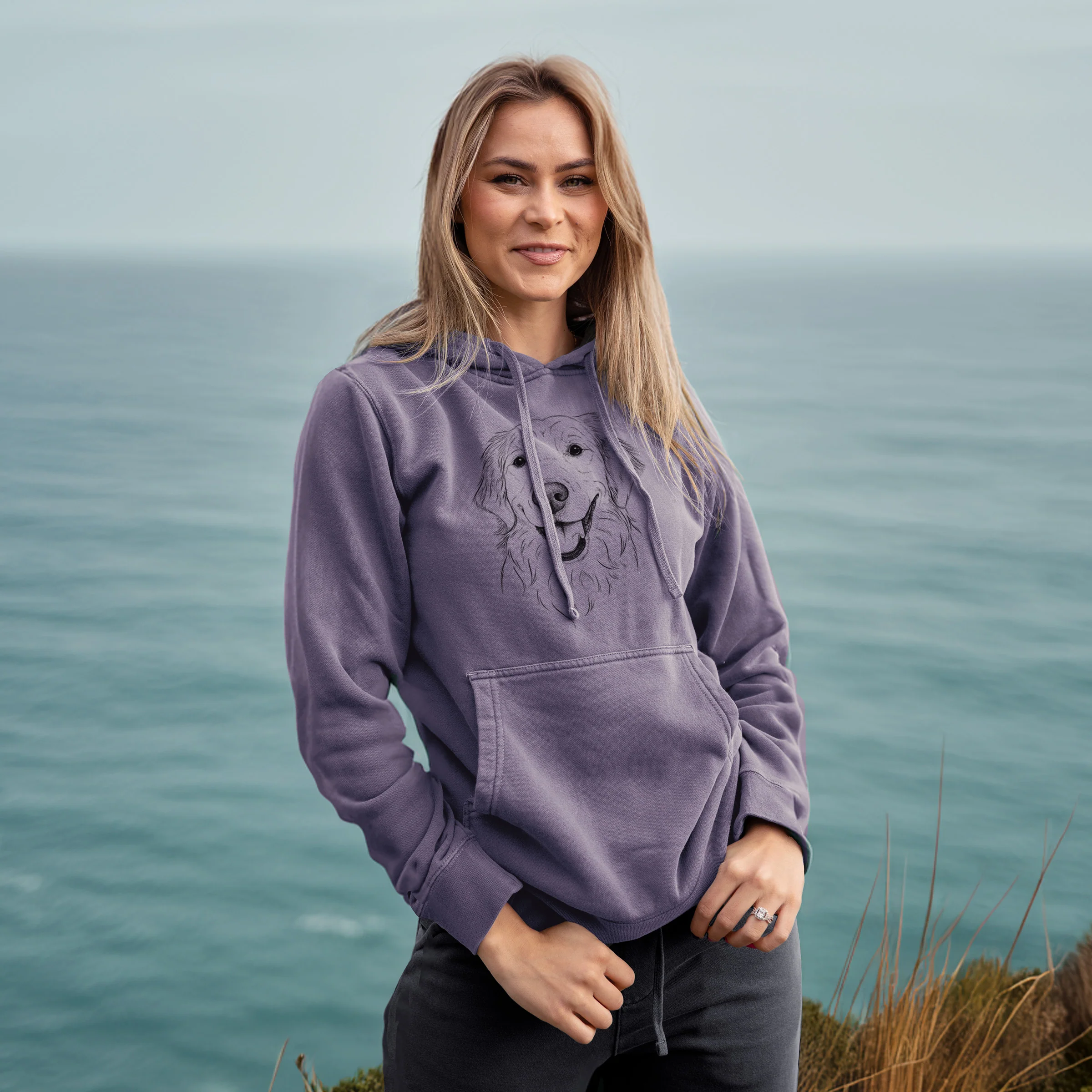 Bare Maple the Golden Retriever - Unisex Pigment Dyed Hoodie - Image 4