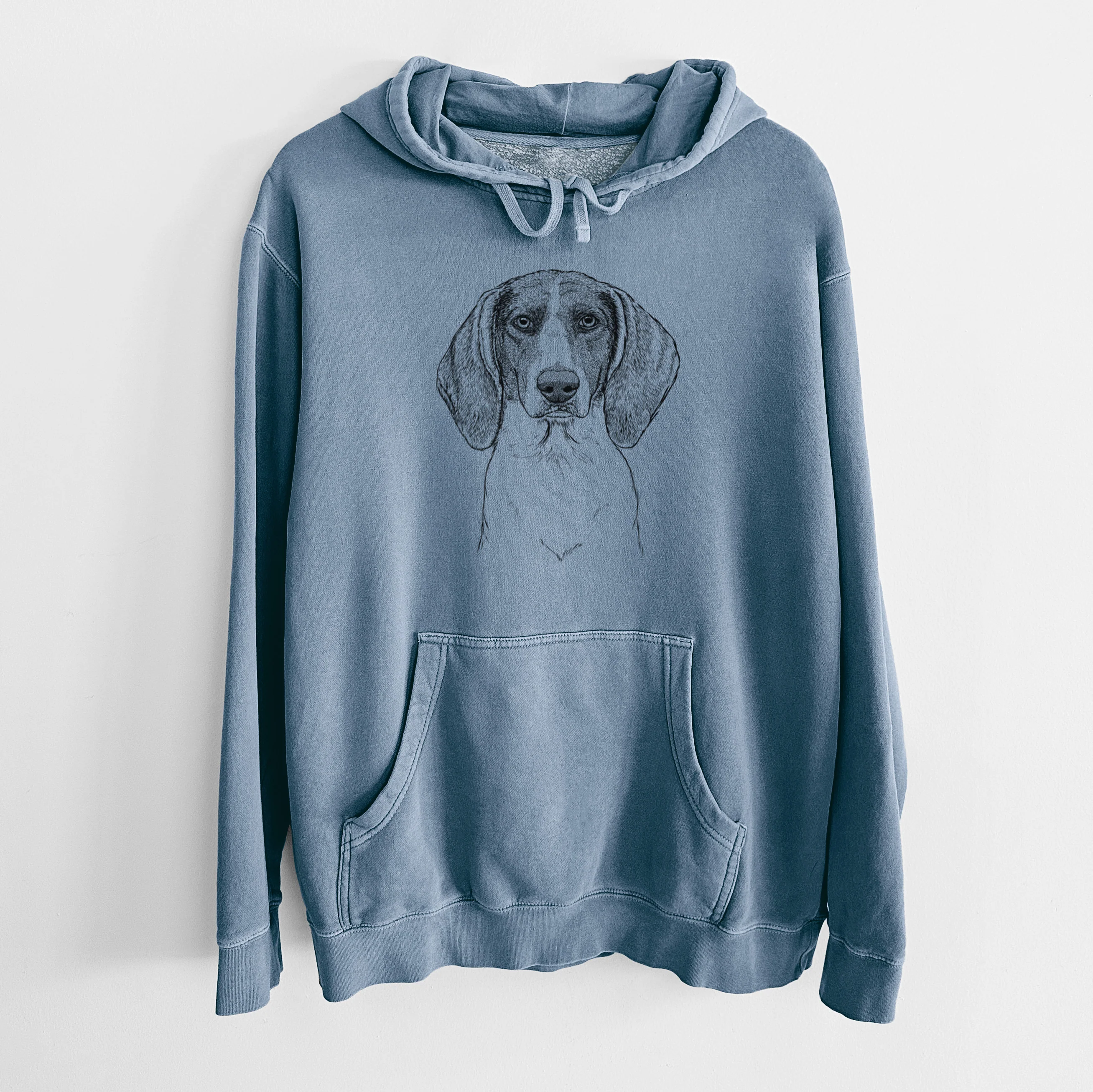 Bare Orin the Treeing Walker Coonhound - Unisex Pigment Dyed Hoodie - Image 7