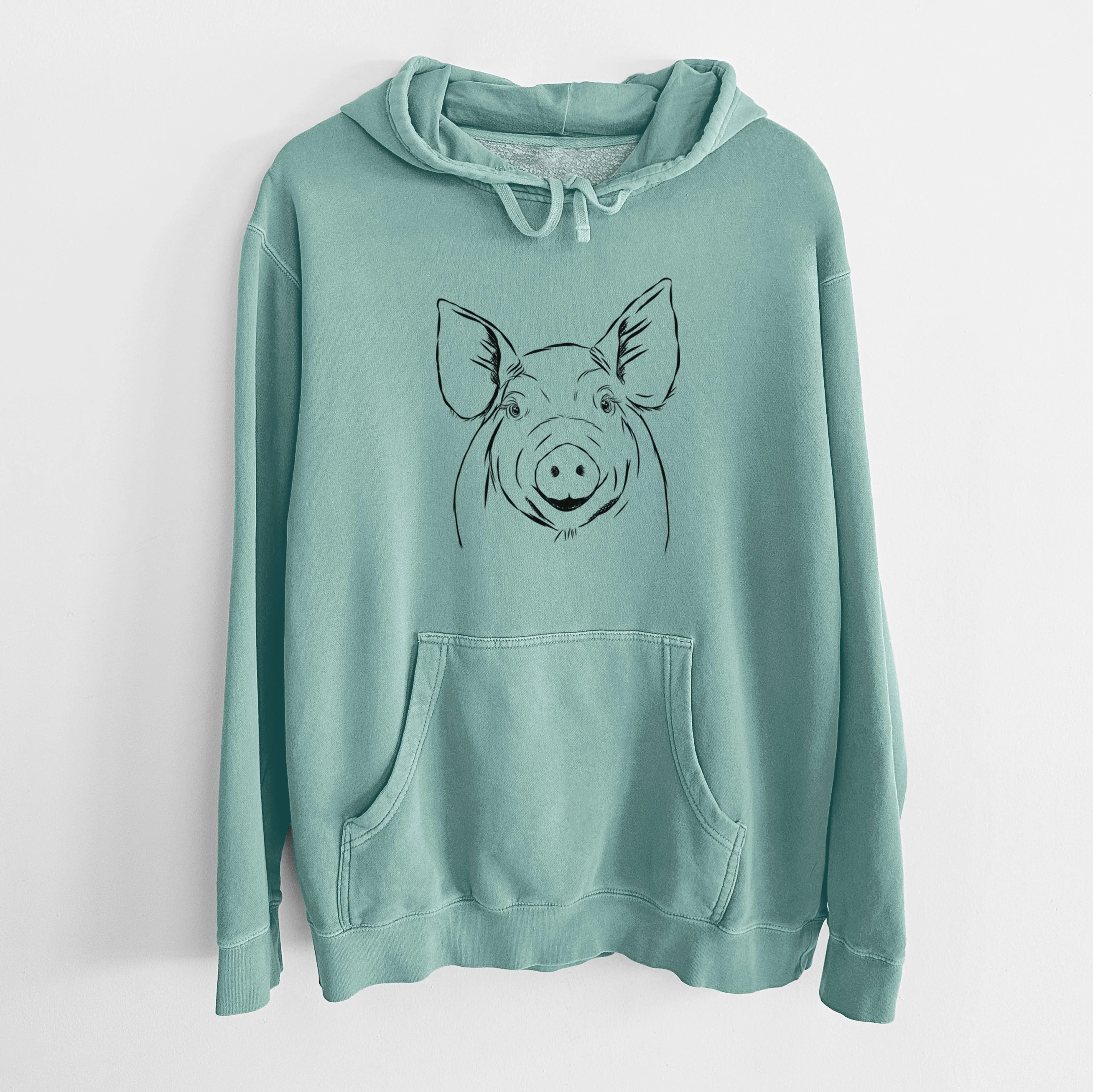 Bare Perry the Pig - Unisex Pigment Dyed Hoodie - Image 10