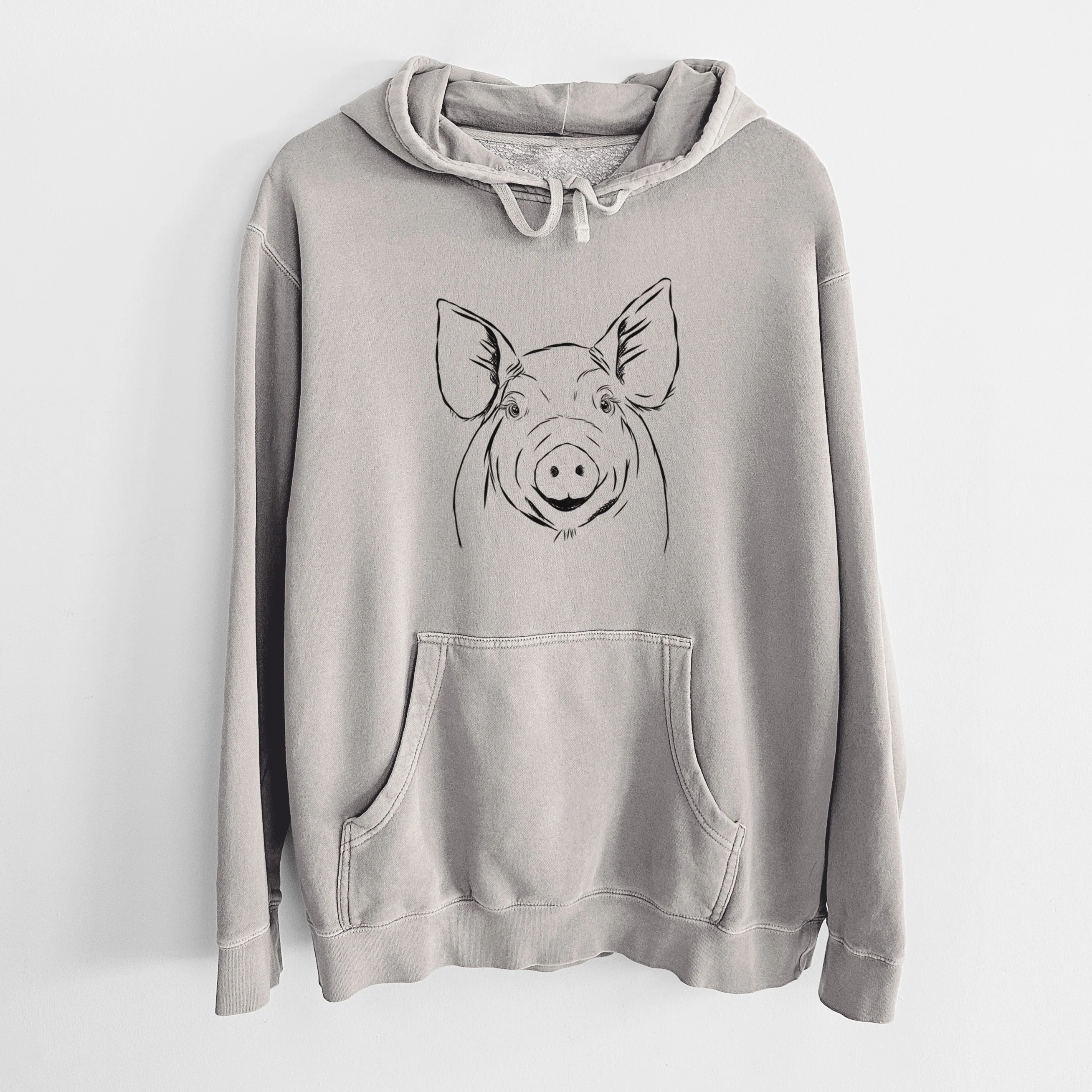 Bare Perry the Pig - Unisex Pigment Dyed Hoodie - Image 5
