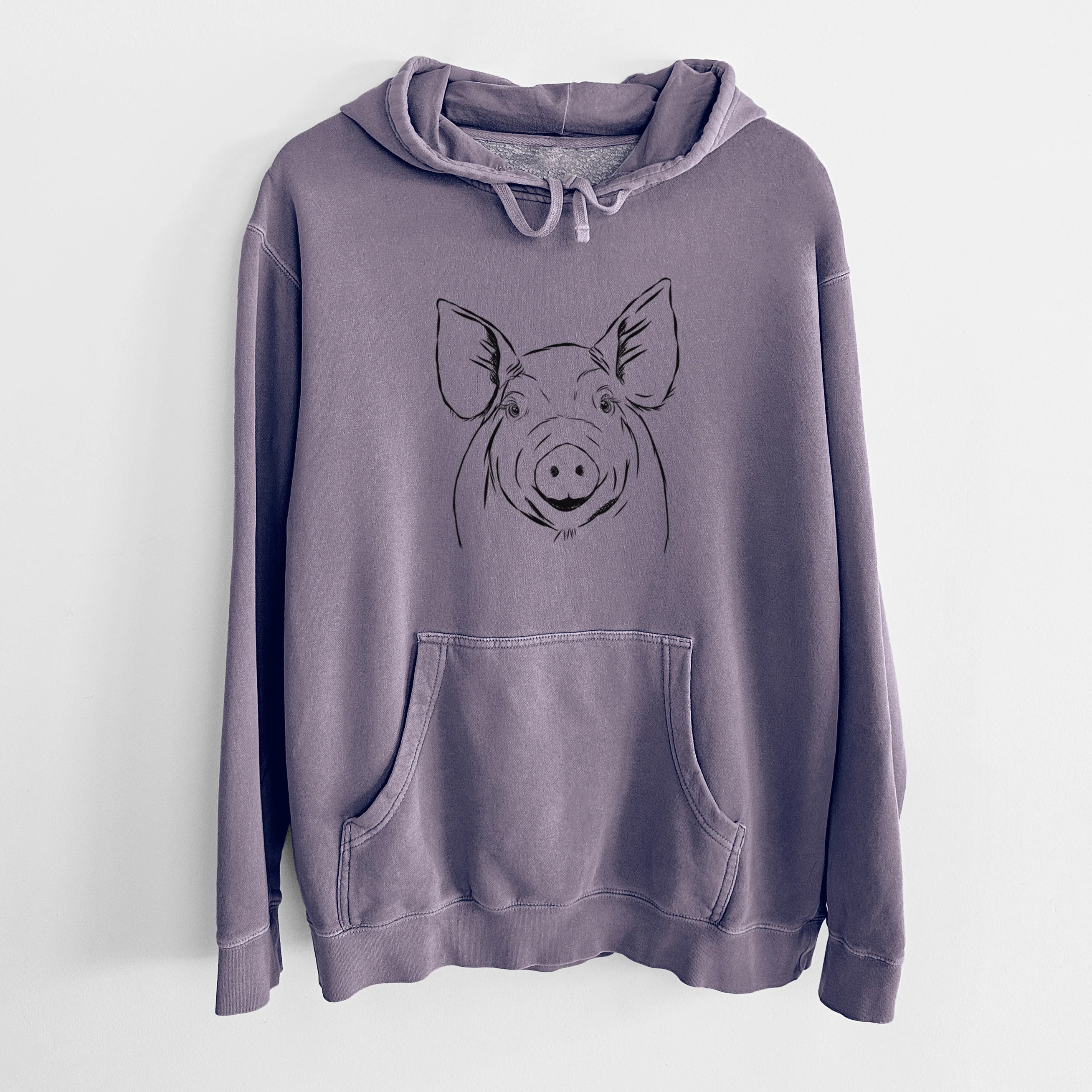 Bare Perry the Pig - Unisex Pigment Dyed Hoodie - Image 9