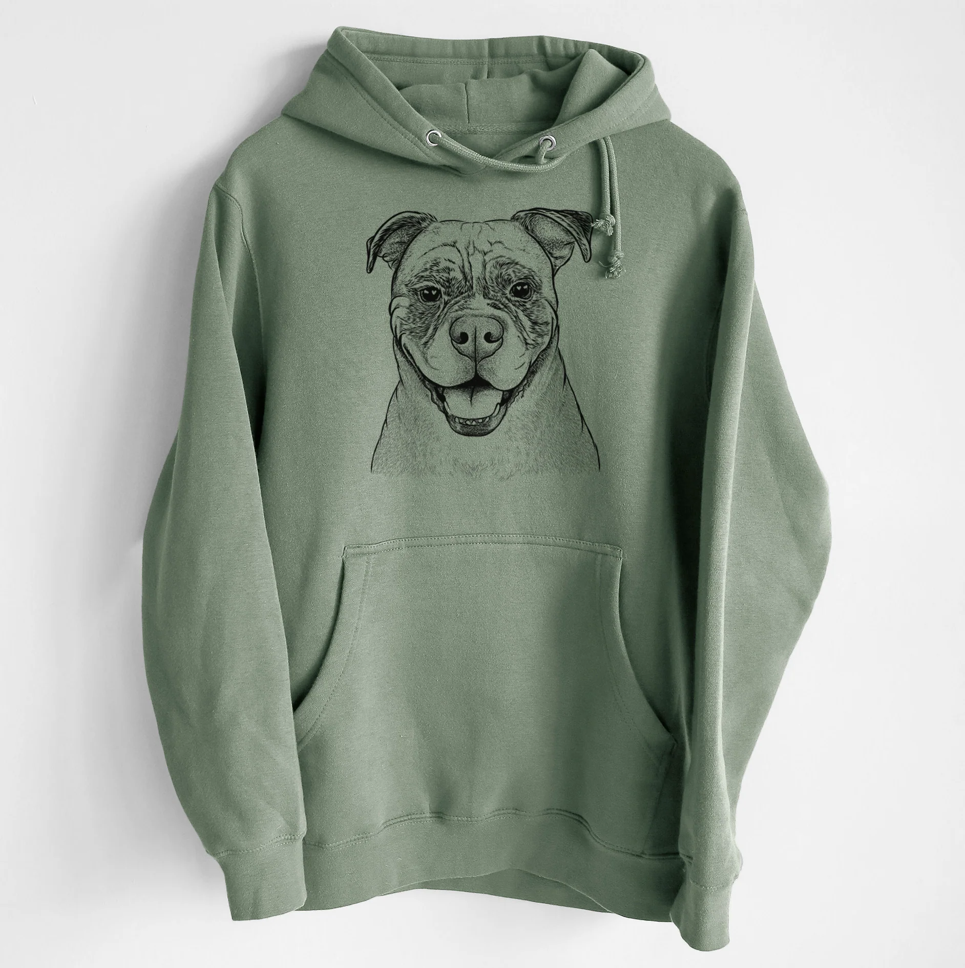 Rufus the American Bulldog- Heavyweight Fleece Hoodie - Image 7