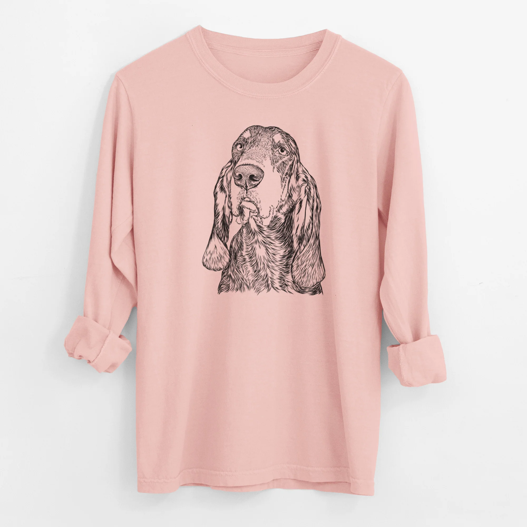 Bare Stu the Black and Tan Coonhound - Men's Heavyweight 100% Cotton Long Sleeve - Image 11