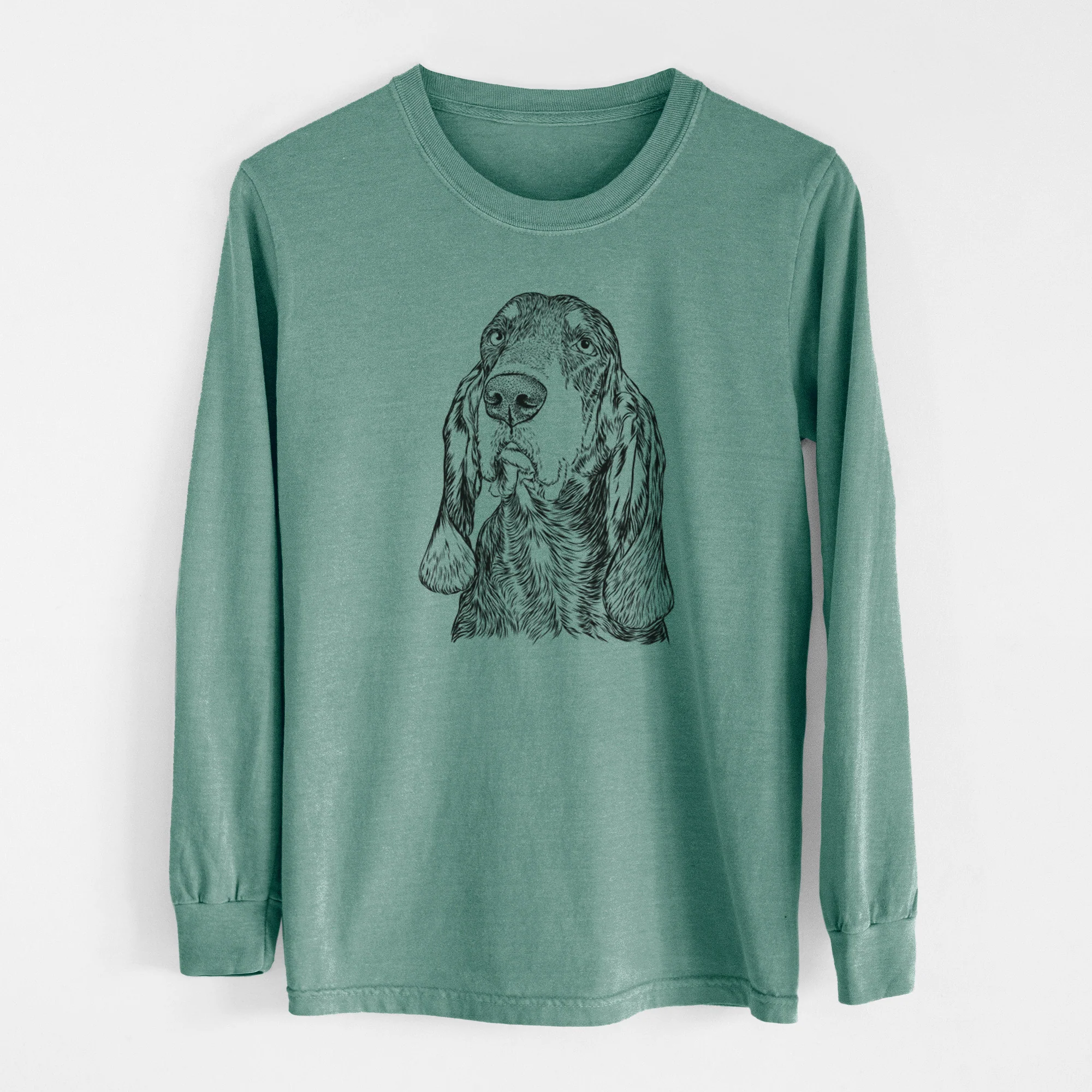Bare Stu the Black and Tan Coonhound - Men's Heavyweight 100% Cotton Long Sleeve - Image 12