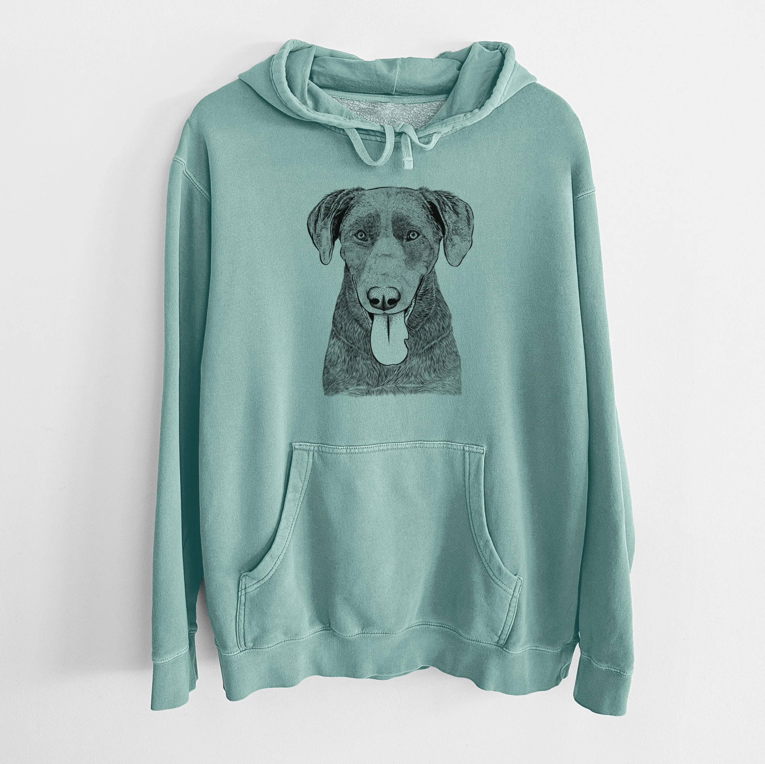 Bare Tobes the Chocolate Lab - Unisex Pigment Dyed Hoodie - Image 10