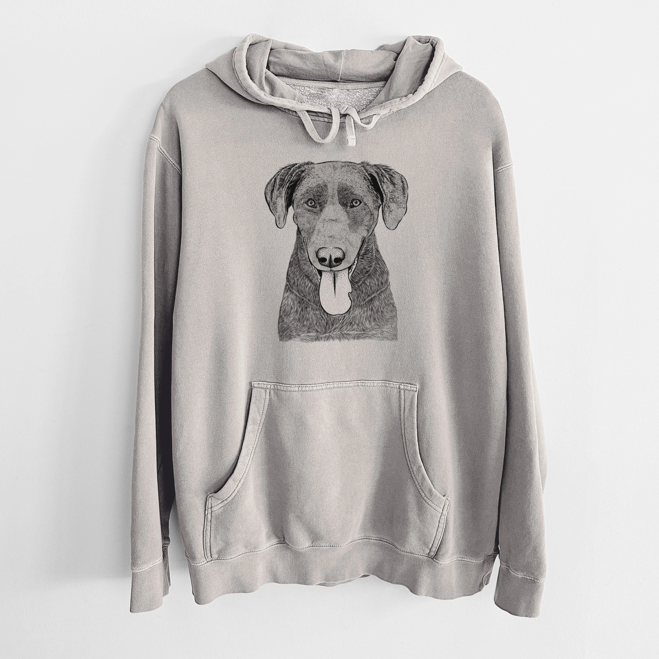 Bare Tobes the Chocolate Lab - Unisex Pigment Dyed Hoodie - Image 5
