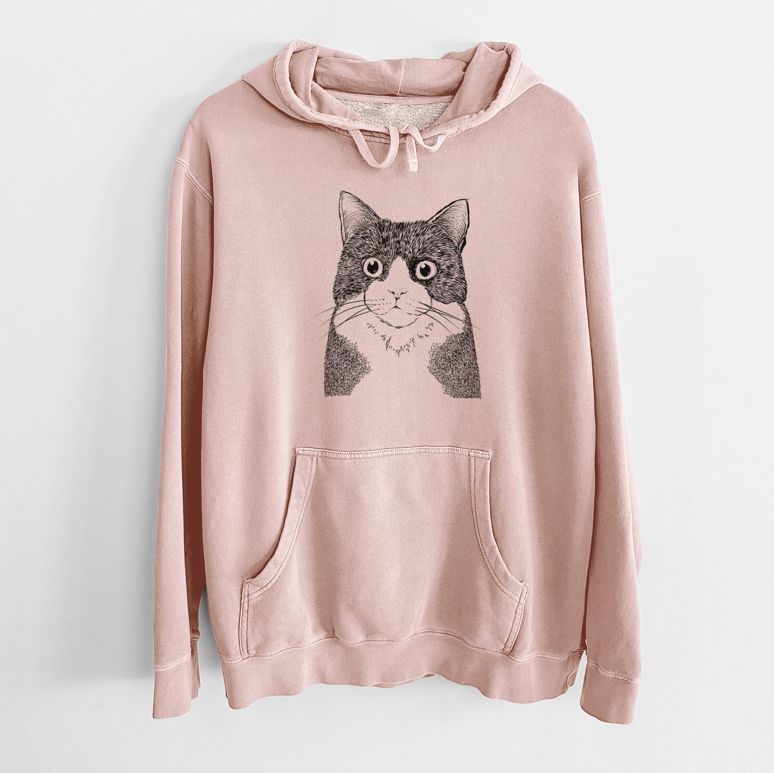 Bare Tux the Tuxedo Cat - Unisex Pigment Dyed Hoodie - Image 6