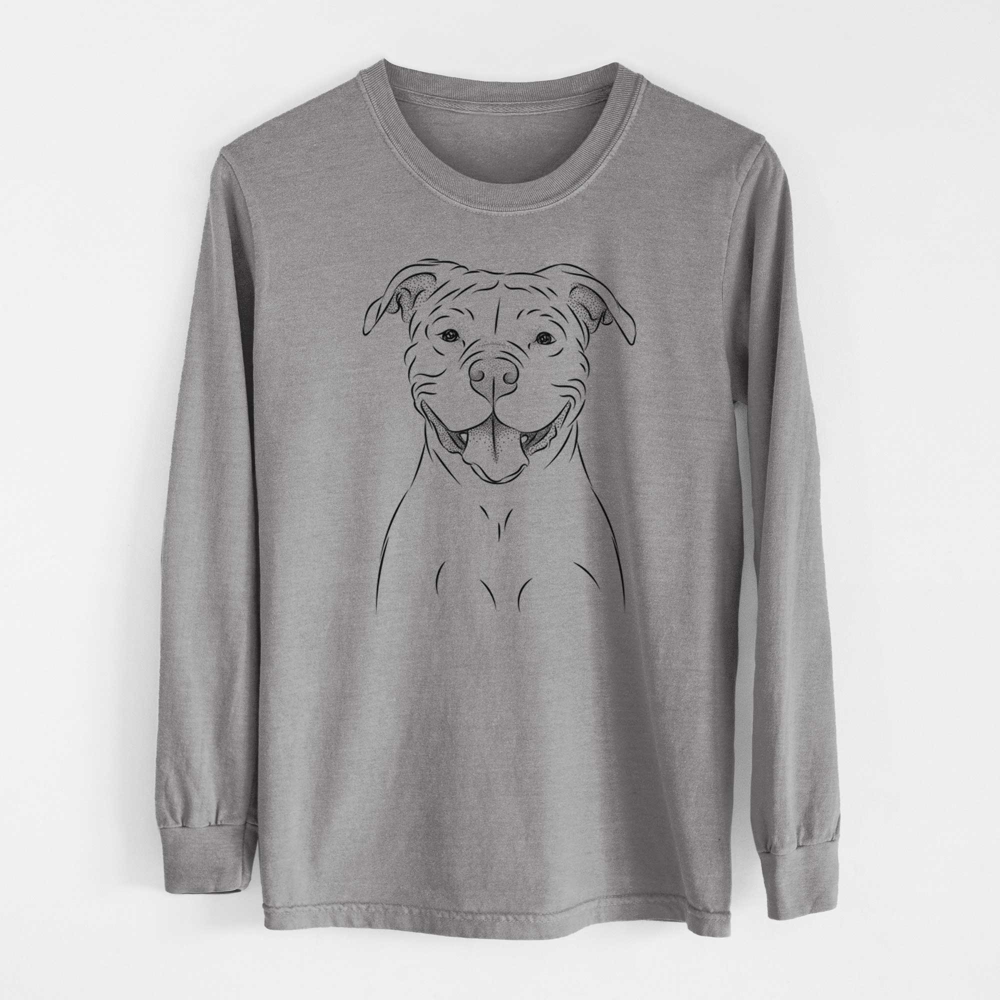 Bare Tyson the American Bulldog - Men's Heavyweight 100% Cotton Long Sleeve - Image 7