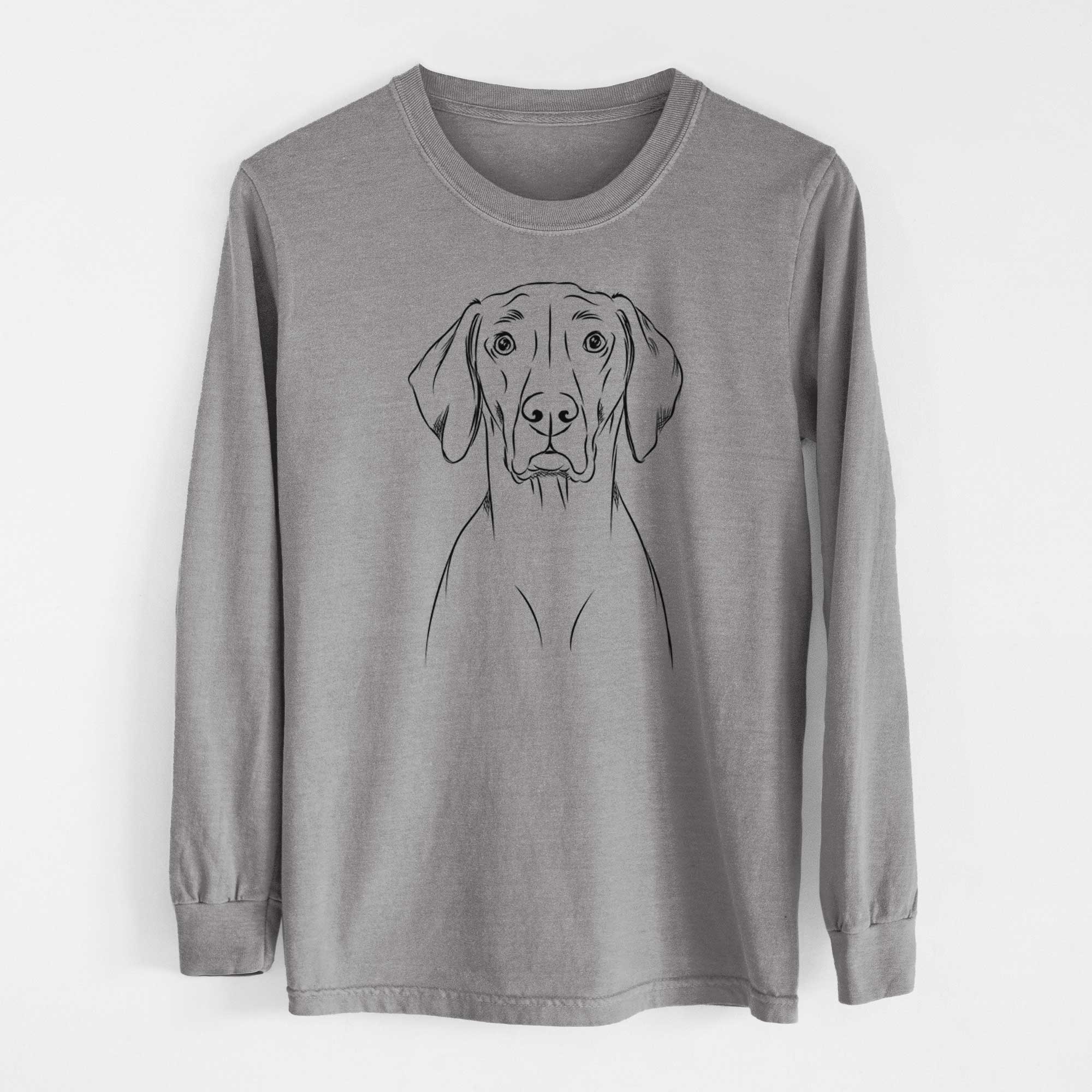 Bare Walter the Weimaraner - Men's Heavyweight 100% Cotton Long Sleeve - Image 7