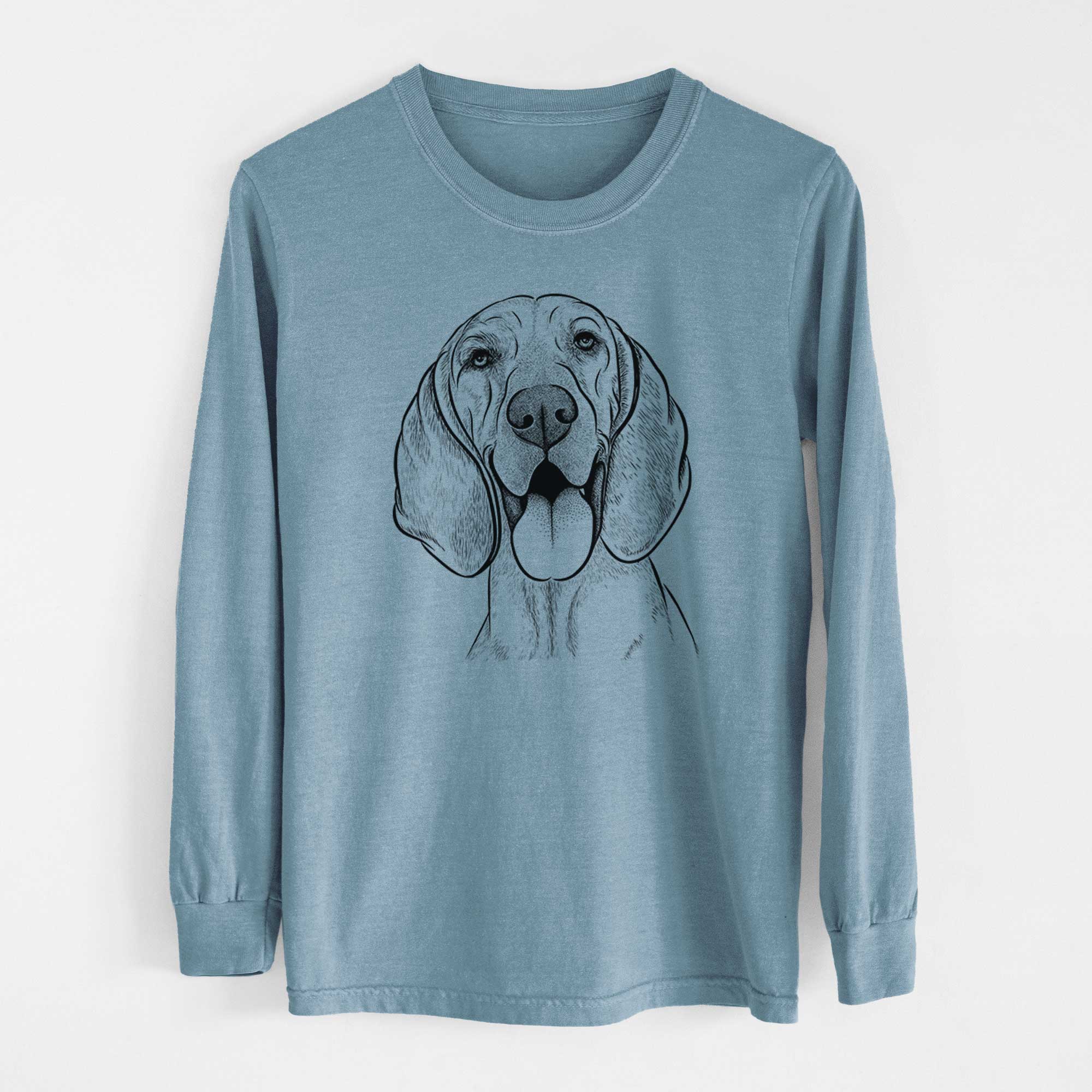 Bare Winston the Redbone Coonhound - Men's Heavyweight 100% Cotton Long Sleeve - Image 8