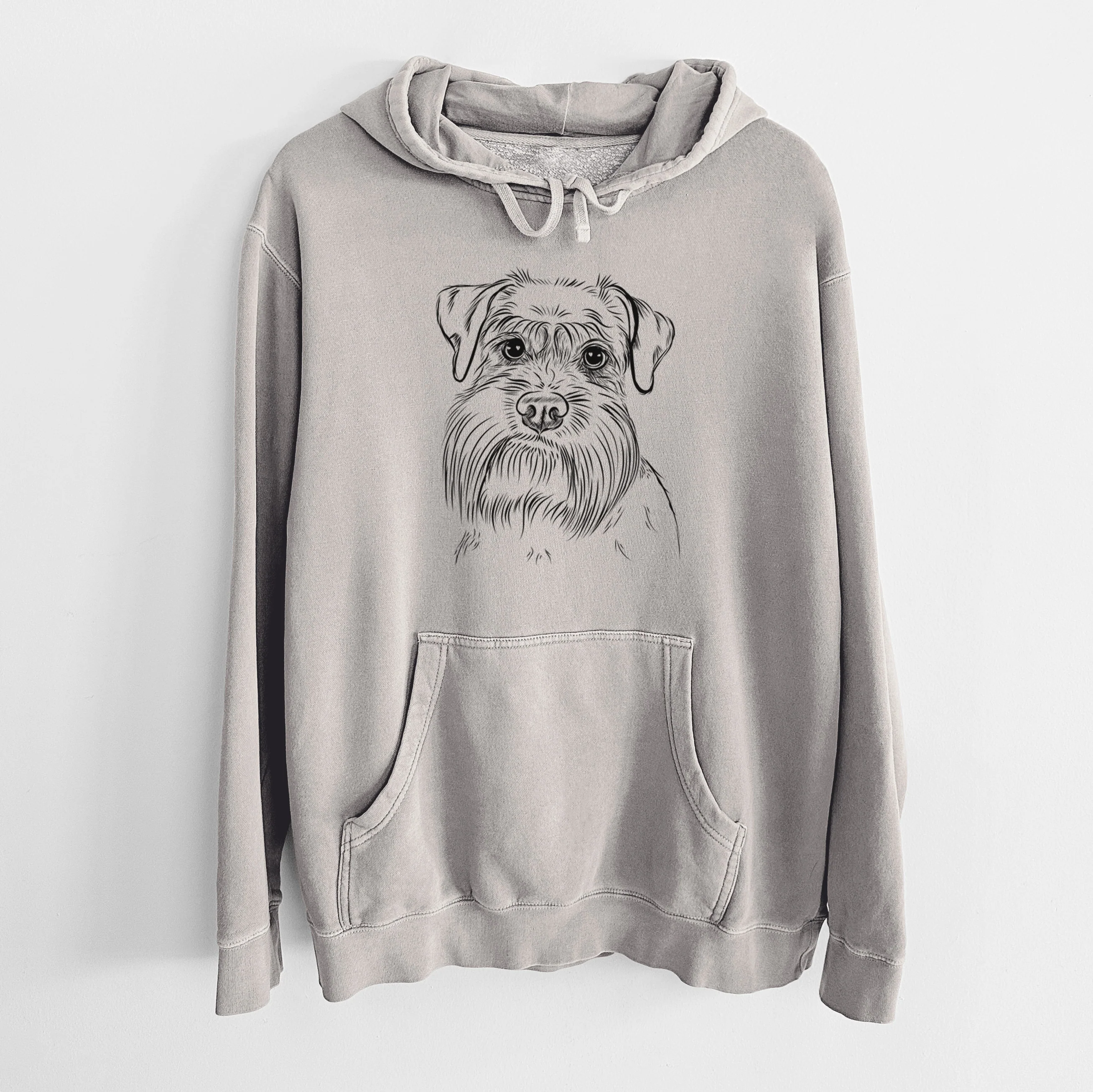 Bare Wrigley the Schnauzer - Unisex Pigment Dyed Hoodie - Image 5
