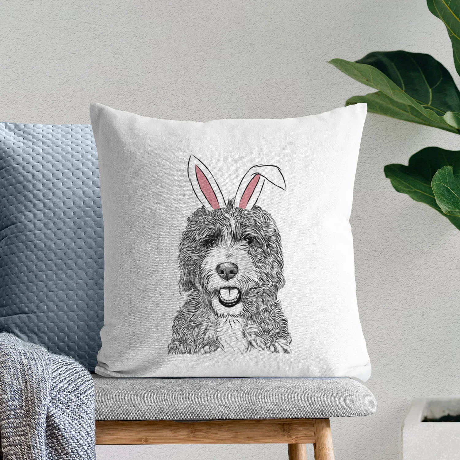 Bash the Bernedoodle - Throw Pillow Cover - Image 11