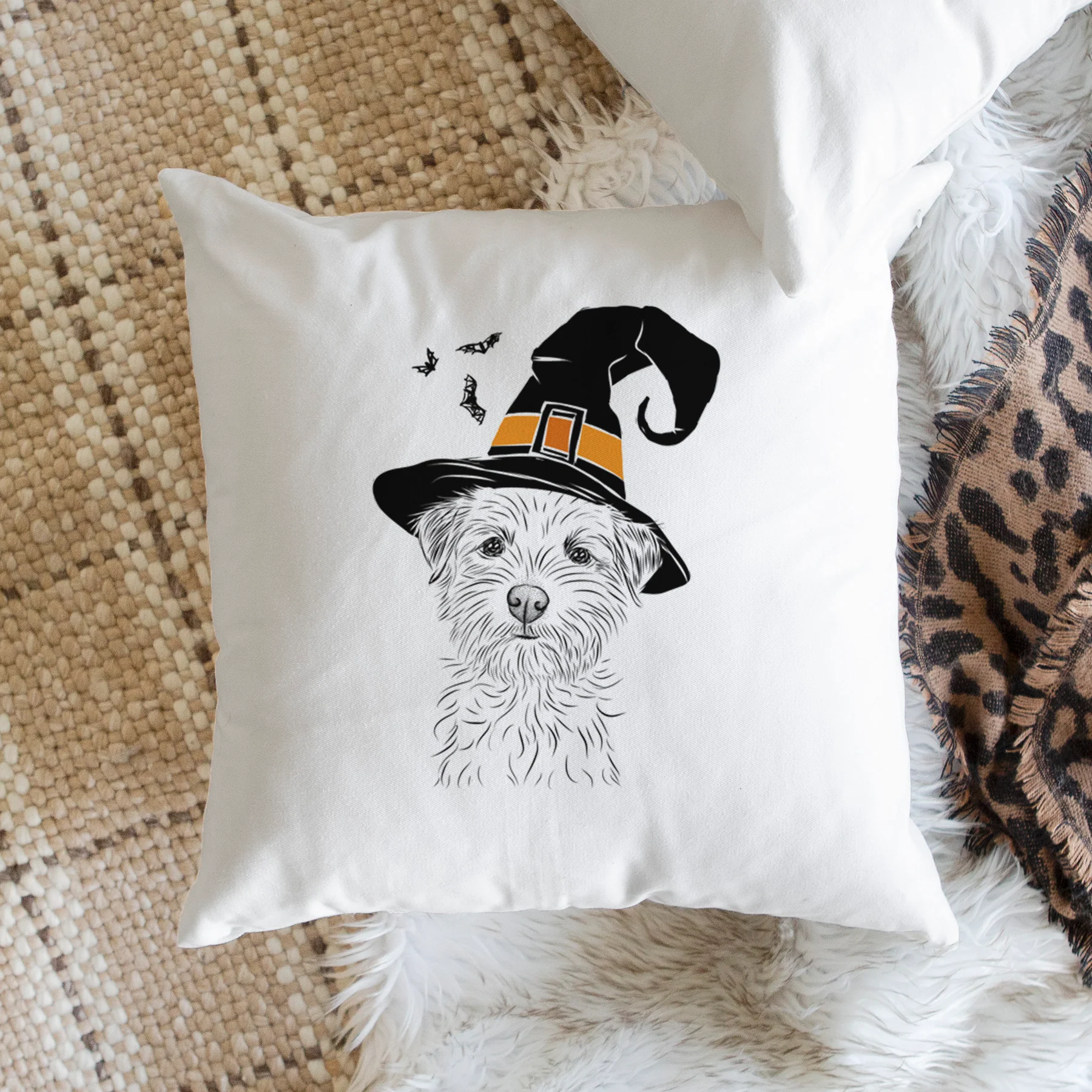 Benjamin the Border Terrier - Throw Pillow Cover - Image 2
