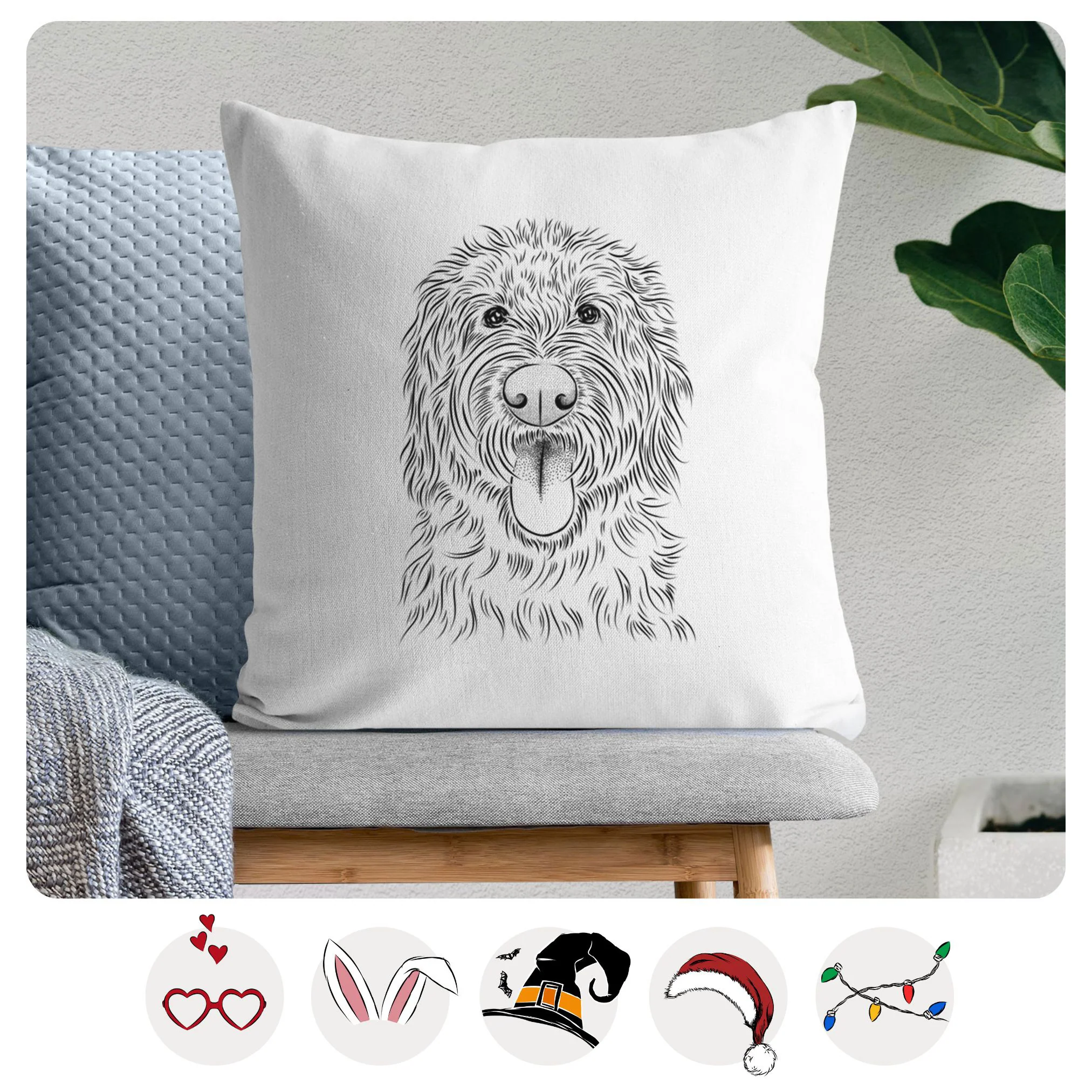Bennett the Doodle - Throw Pillow Cover