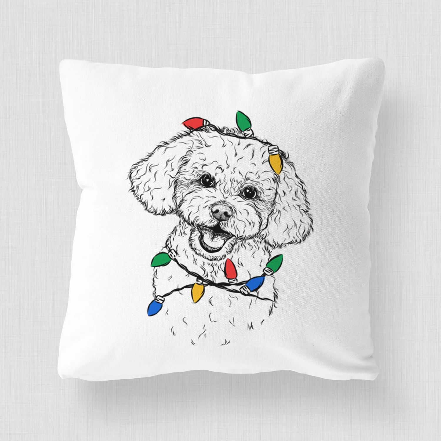 Caesar the Bichon Frise - Throw Pillow Cover - Image 3