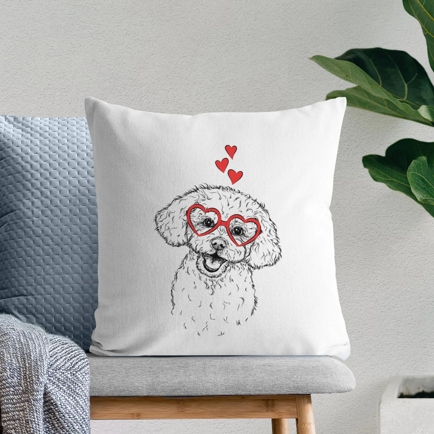 Caesar the Bichon Frise - Throw Pillow Cover - Image 6