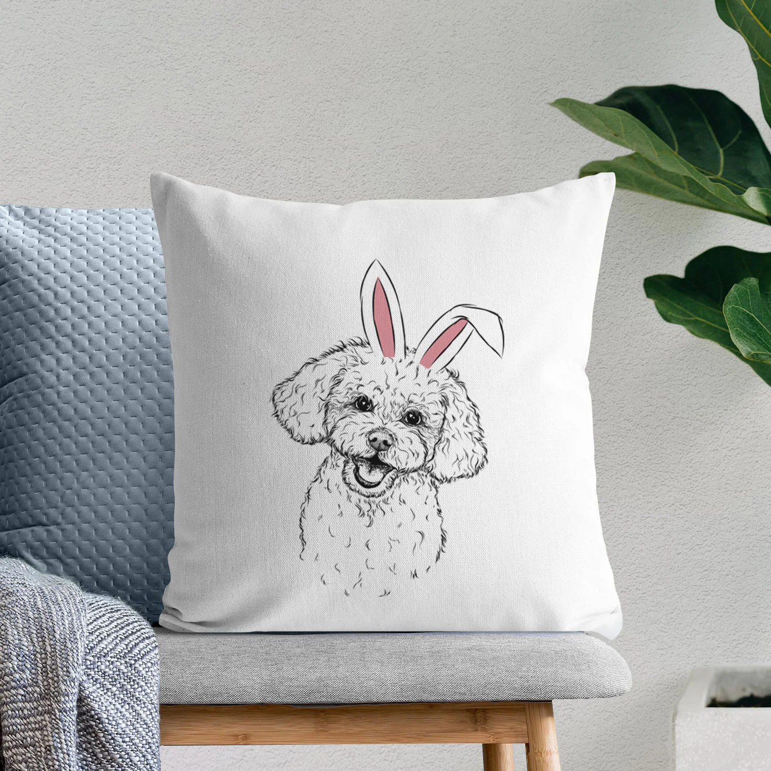 Caesar the Bichon Frise - Throw Pillow Cover - Image 9