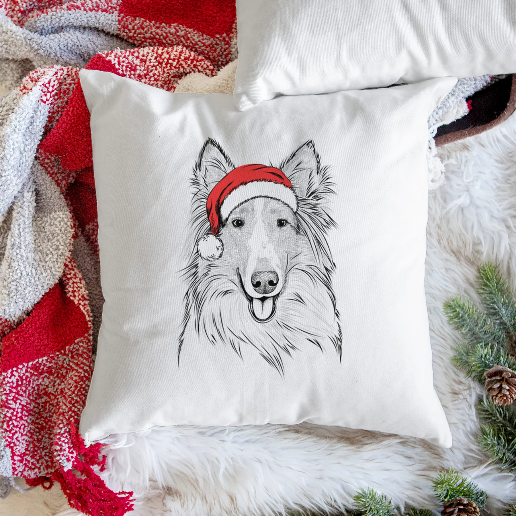 Conrad the Rough Collie - Throw Pillow Cover - Image 3