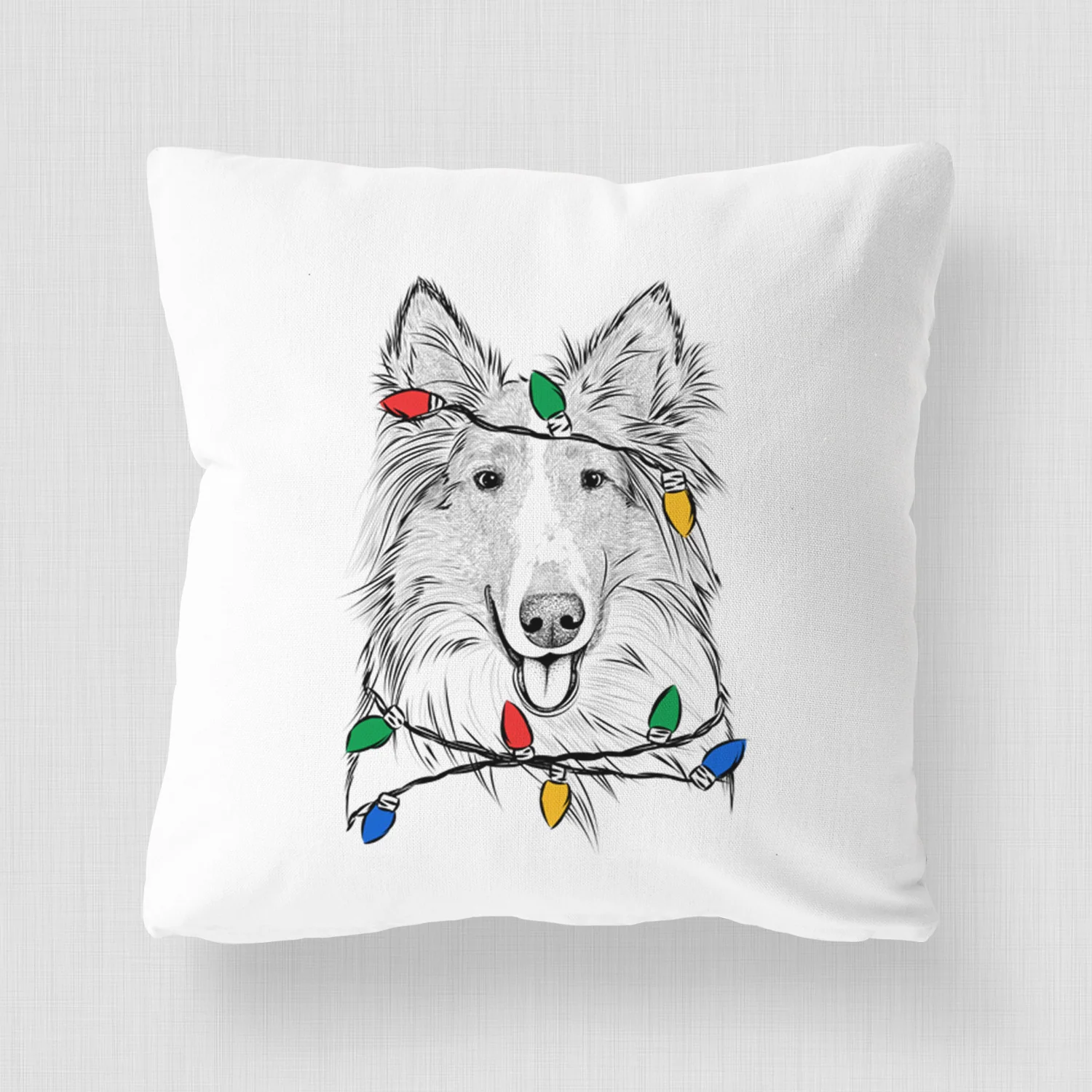 Conrad the Rough Collie - Throw Pillow Cover - Image 4