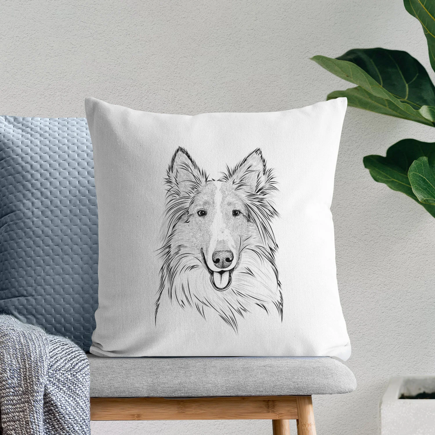 Conrad the Rough Collie - Throw Pillow Cover - Image 6
