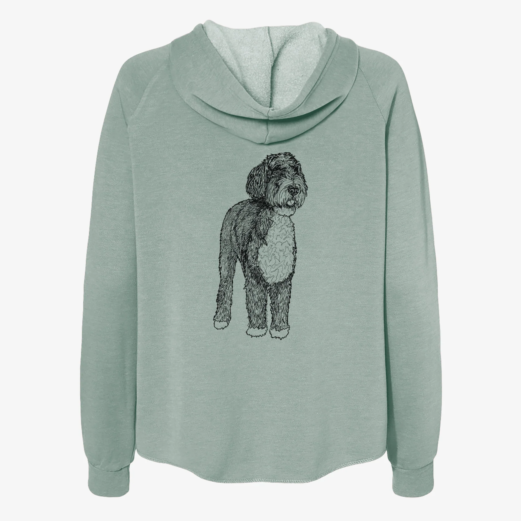 Doodled Finn the Bernedoodle - Women's Cali Wave Zip-Up Sweatshirt - Image 4