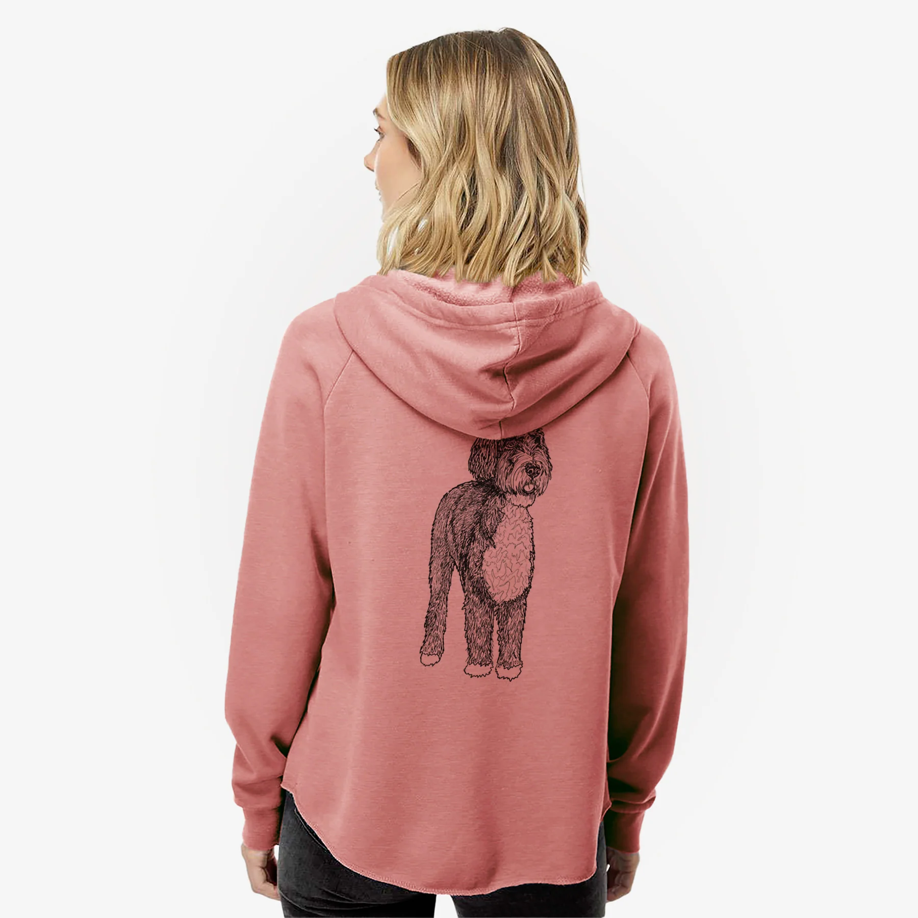 Doodled Finn the Bernedoodle - Women's Cali Wave Zip-Up Sweatshirt - Image 5