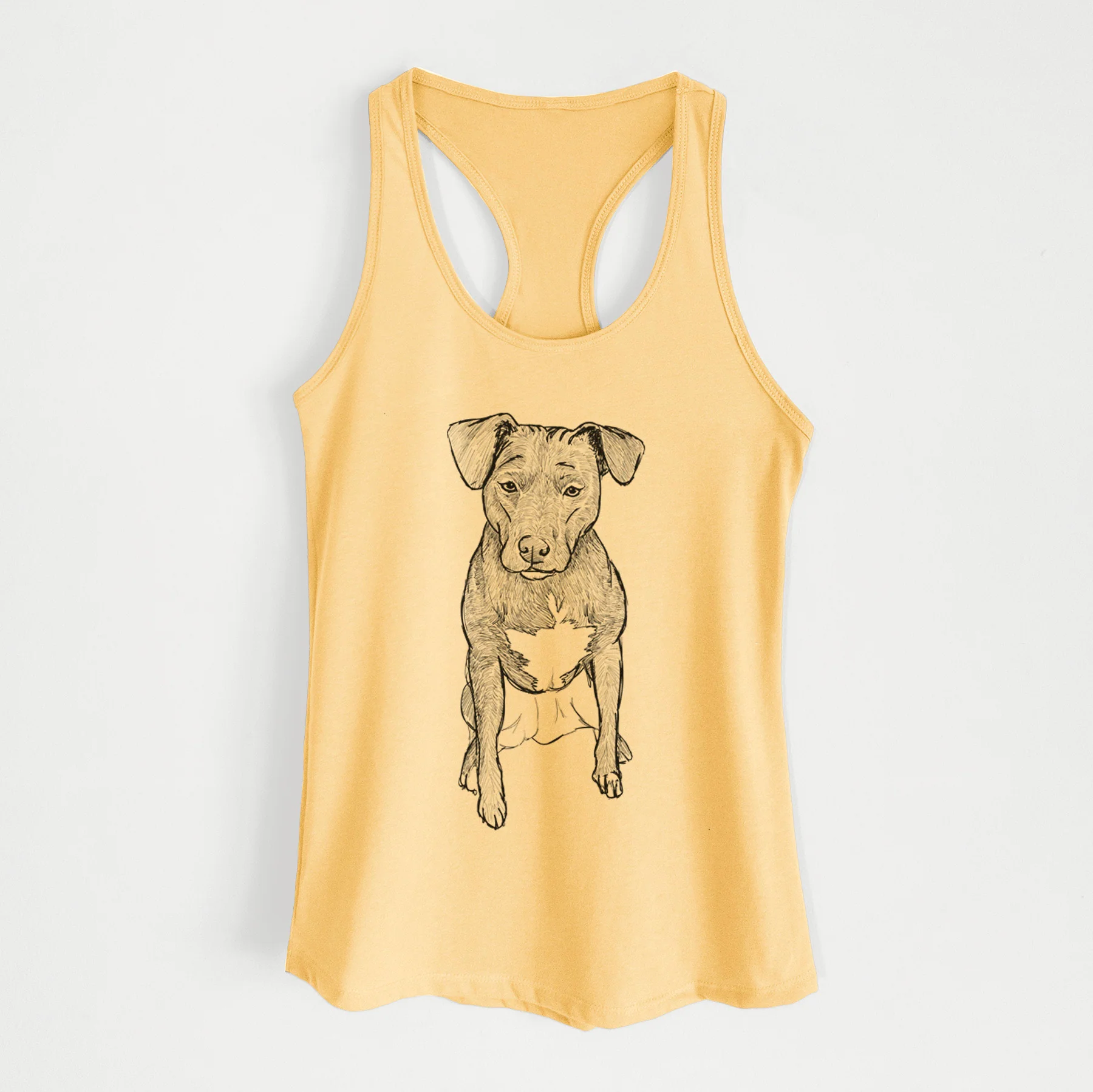 Doodled Kinley the Pitbull Mix - Women's Racerback Tanktop - Image 3