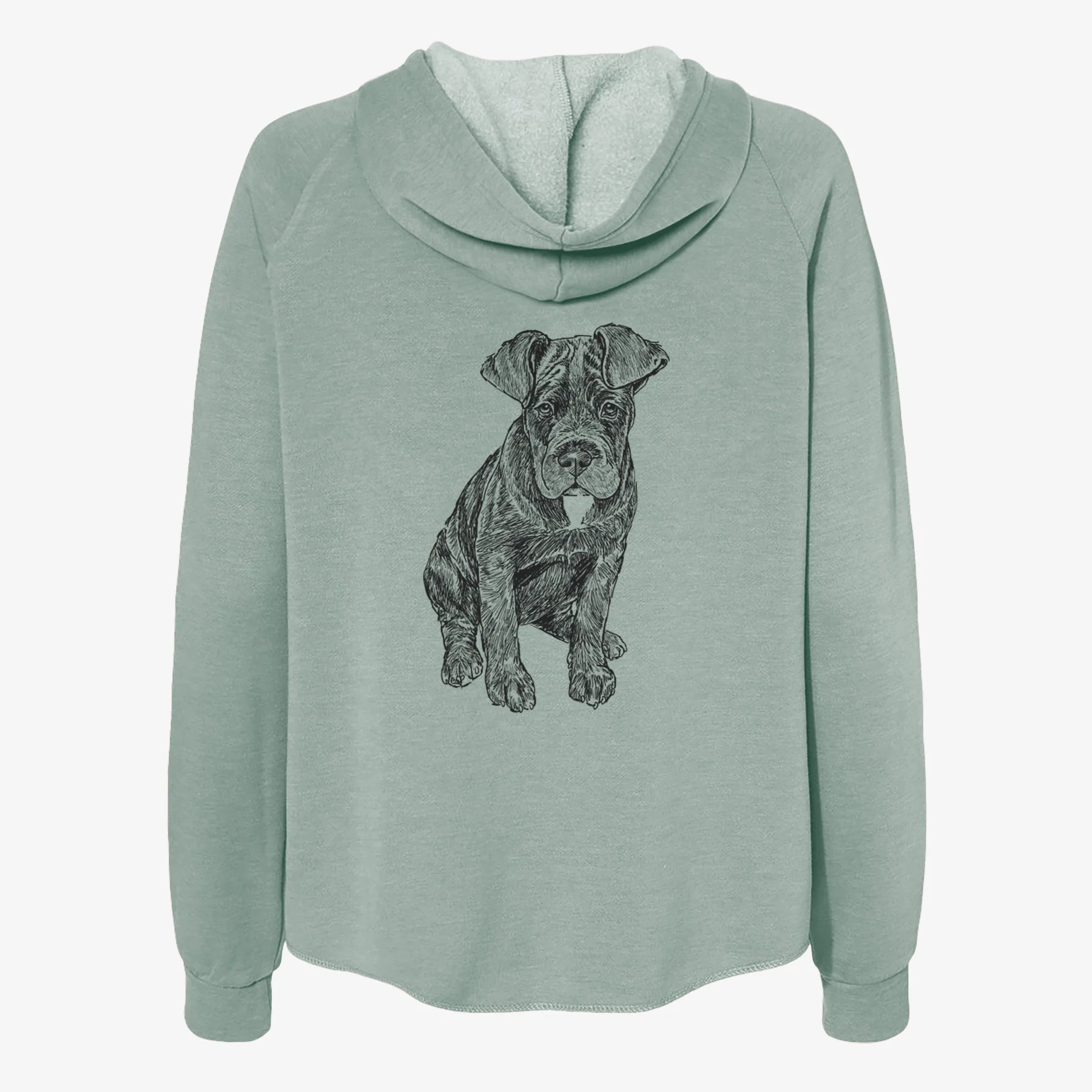 Doodled Kona the Cane Corso - Women's Cali Wave Zip-Up Sweatshirt - Image 4