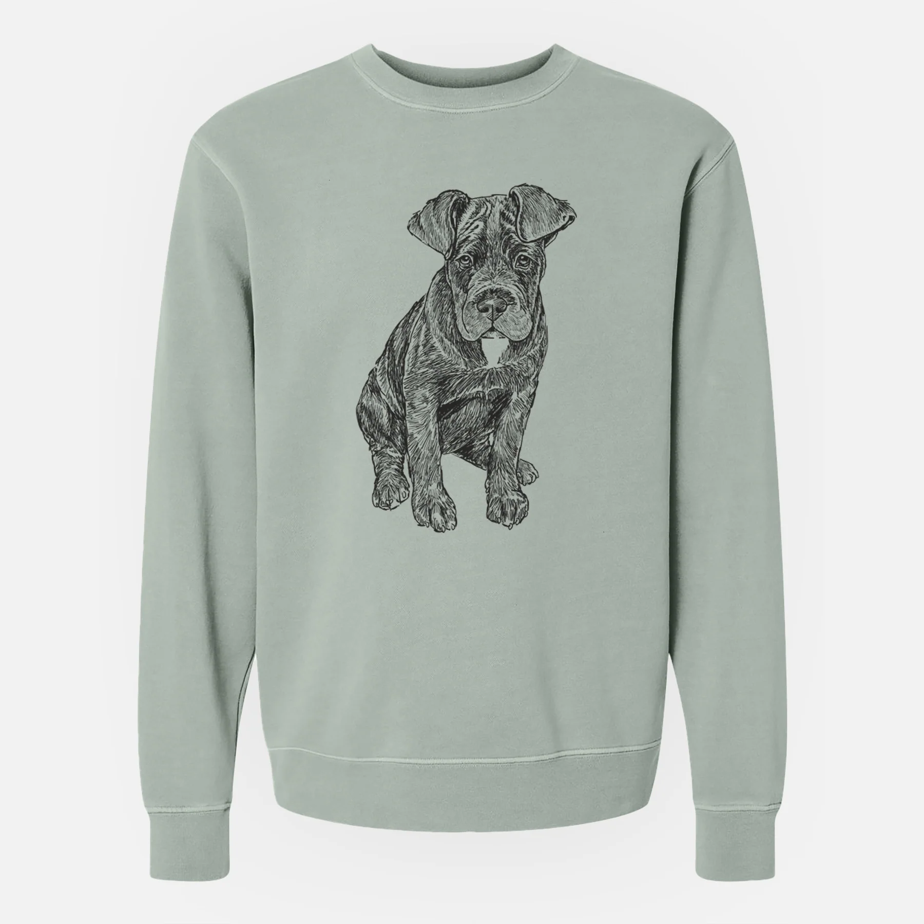 Doodled Kona the Cane Corso - Unisex Pigment Dyed Crew Sweatshirt - Image 5
