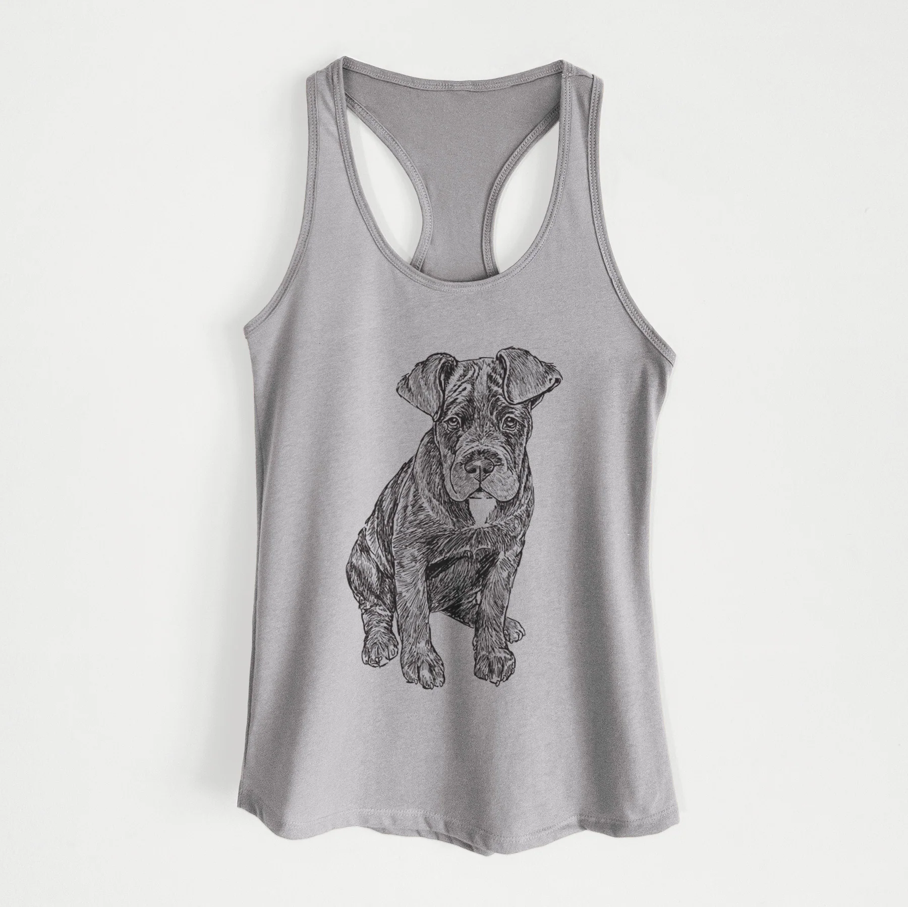 Doodled Kona the Cane Corso - Women's Racerback Tanktop - Image 4