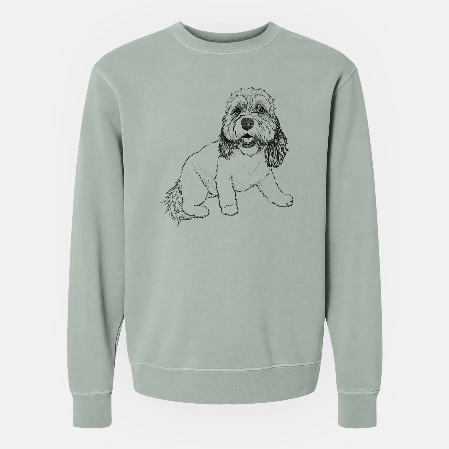 Doodled Max the Cavanese - Unisex Pigment Dyed Crew Sweatshirt - Image 5