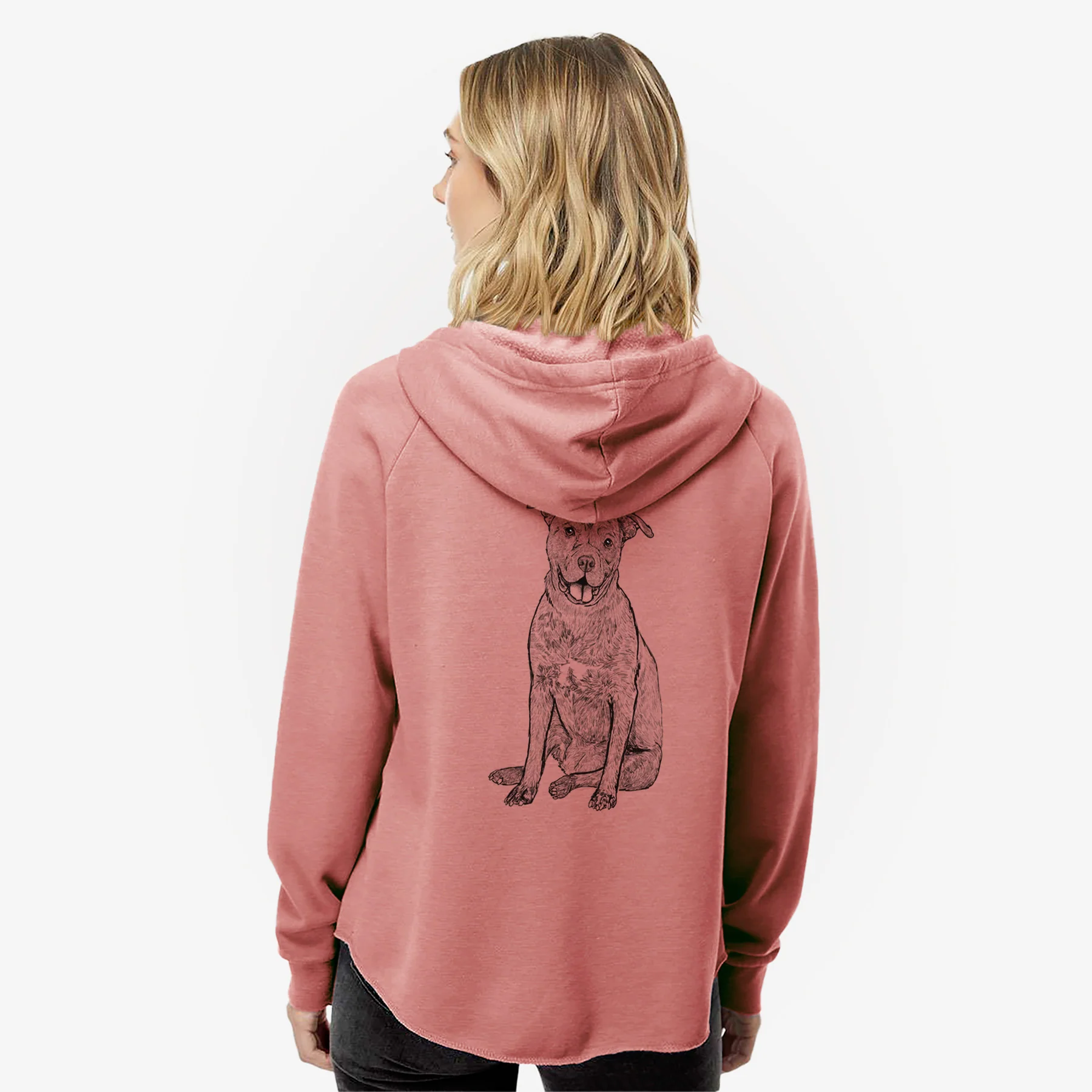 Doodled Sasha the Cane Corso - Women's Cali Wave Zip-Up Sweatshirt - Image 5