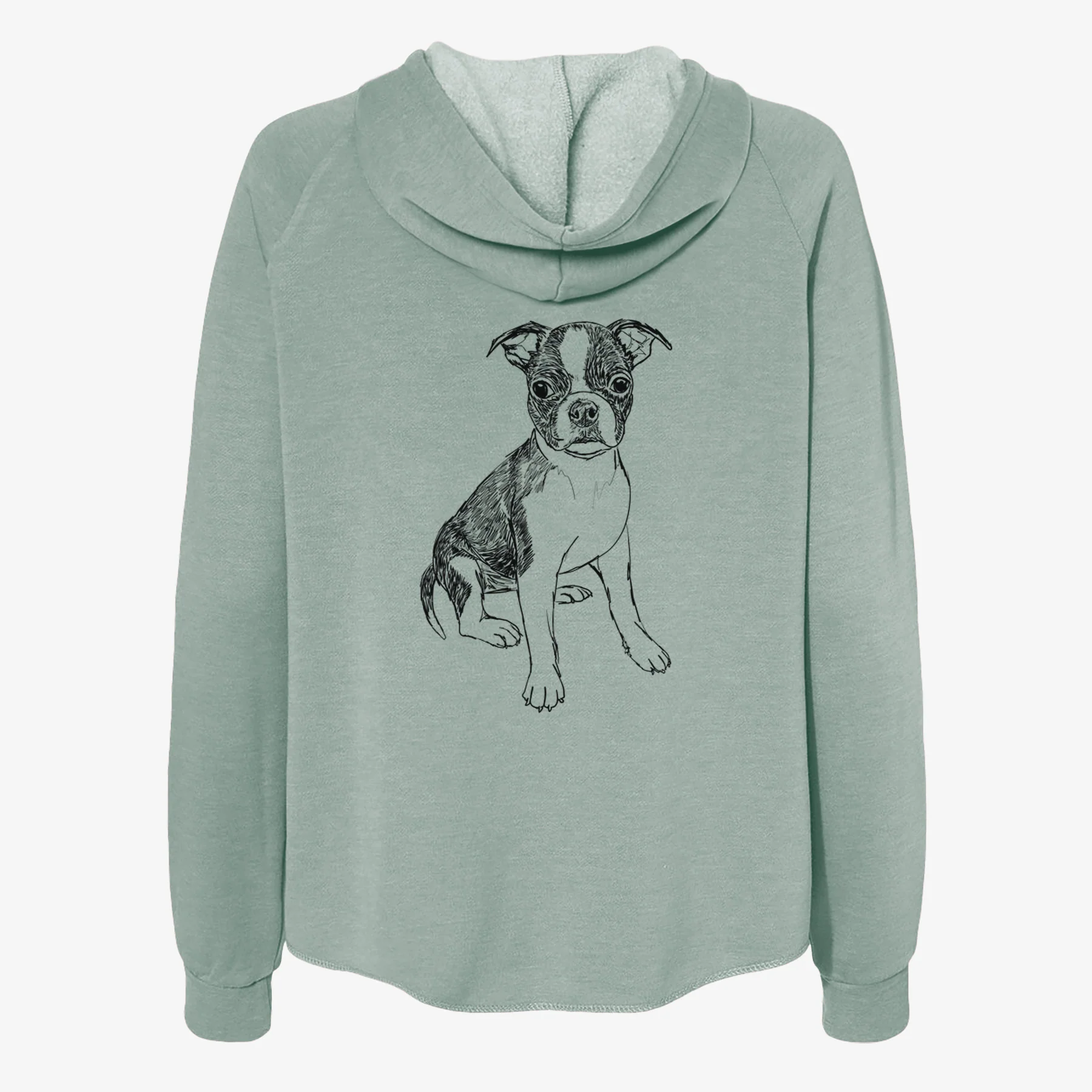 Doodled Zoey the Boston Terrier - Women's Cali Wave Zip-Up Sweatshirt - Image 4