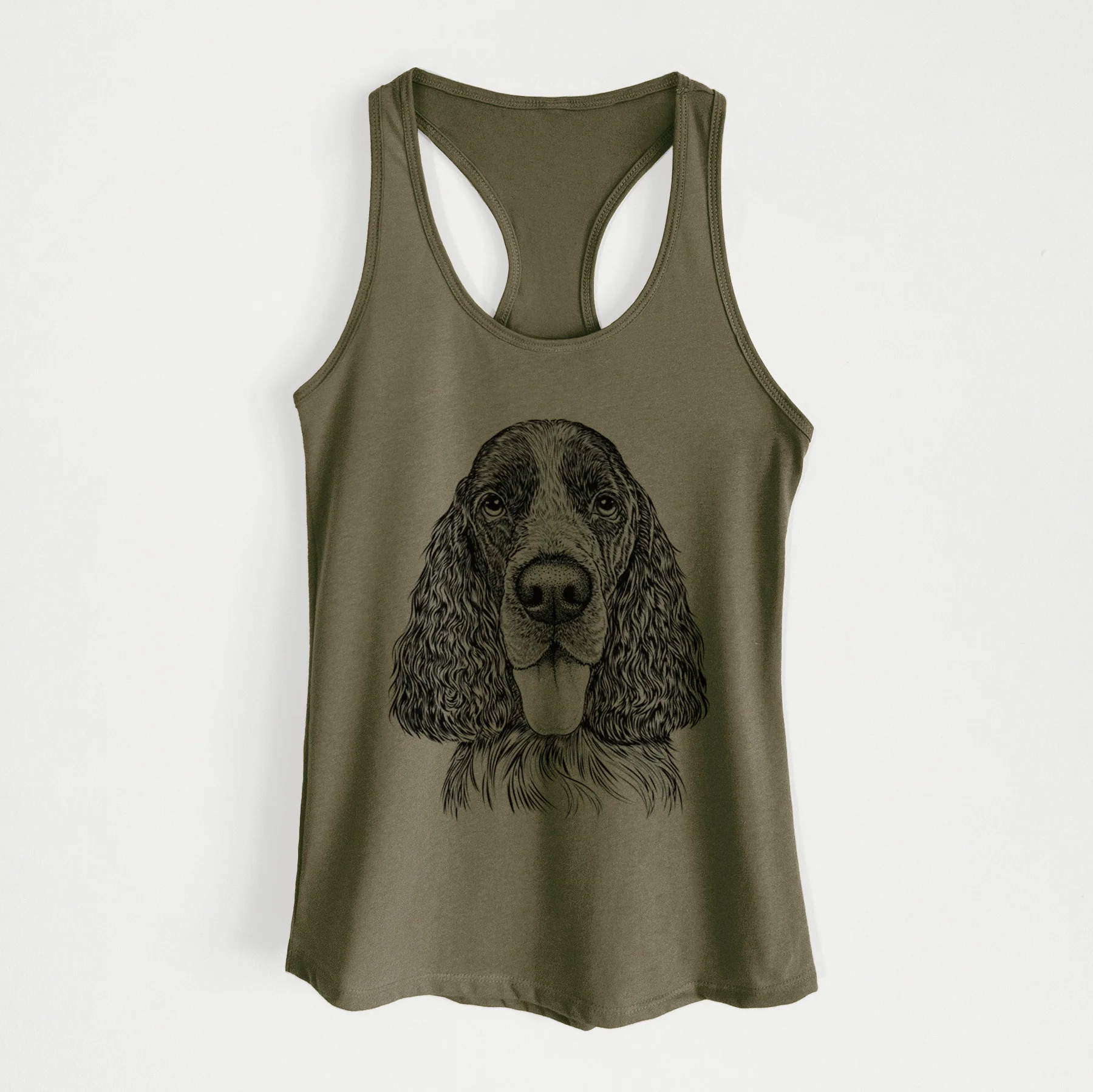 Duke the English Springer Spaniel - Women's Racerback Tanktop - Image 6