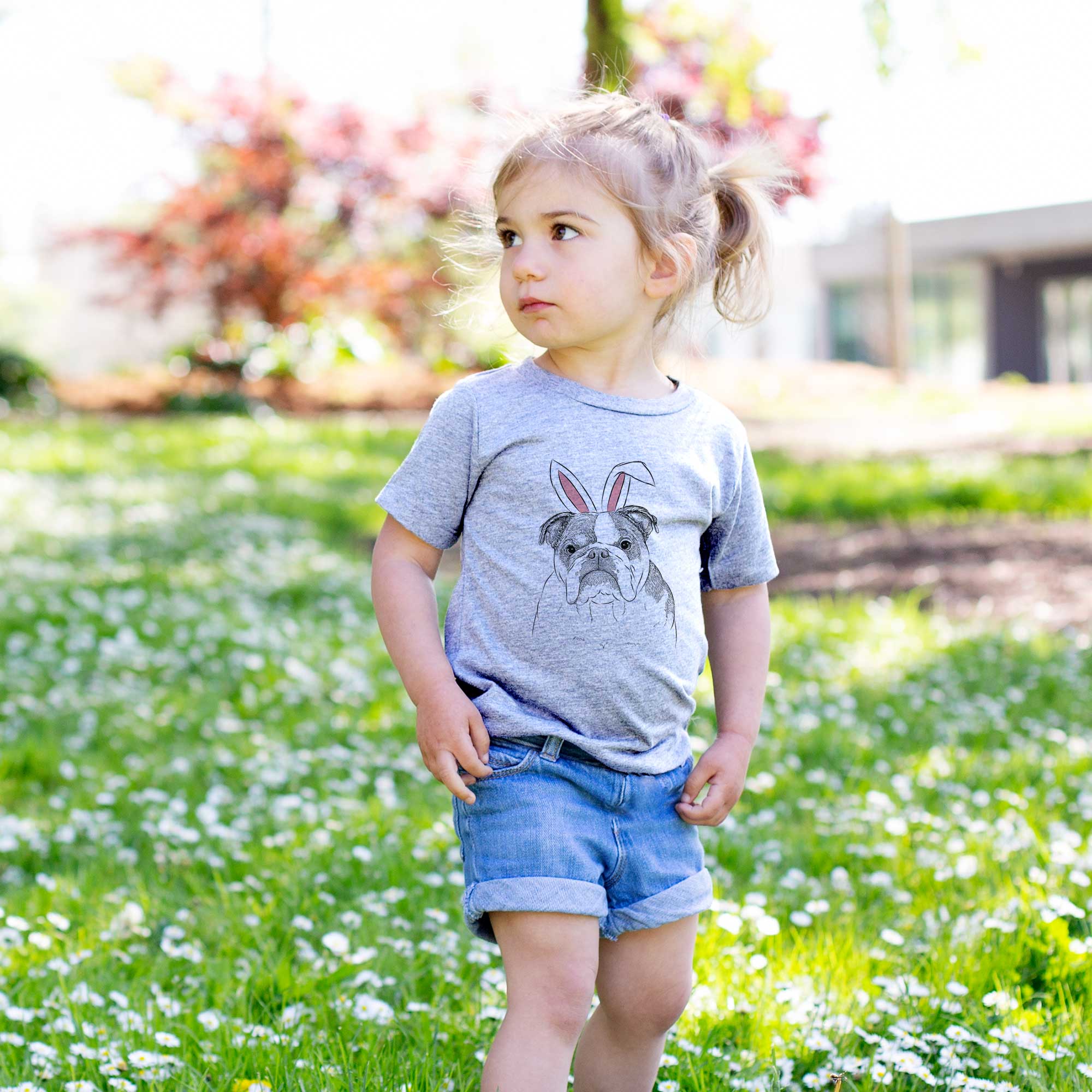 Easter Jack the English Bulldog - Kids/Youth/Toddler Shirt - Image 2