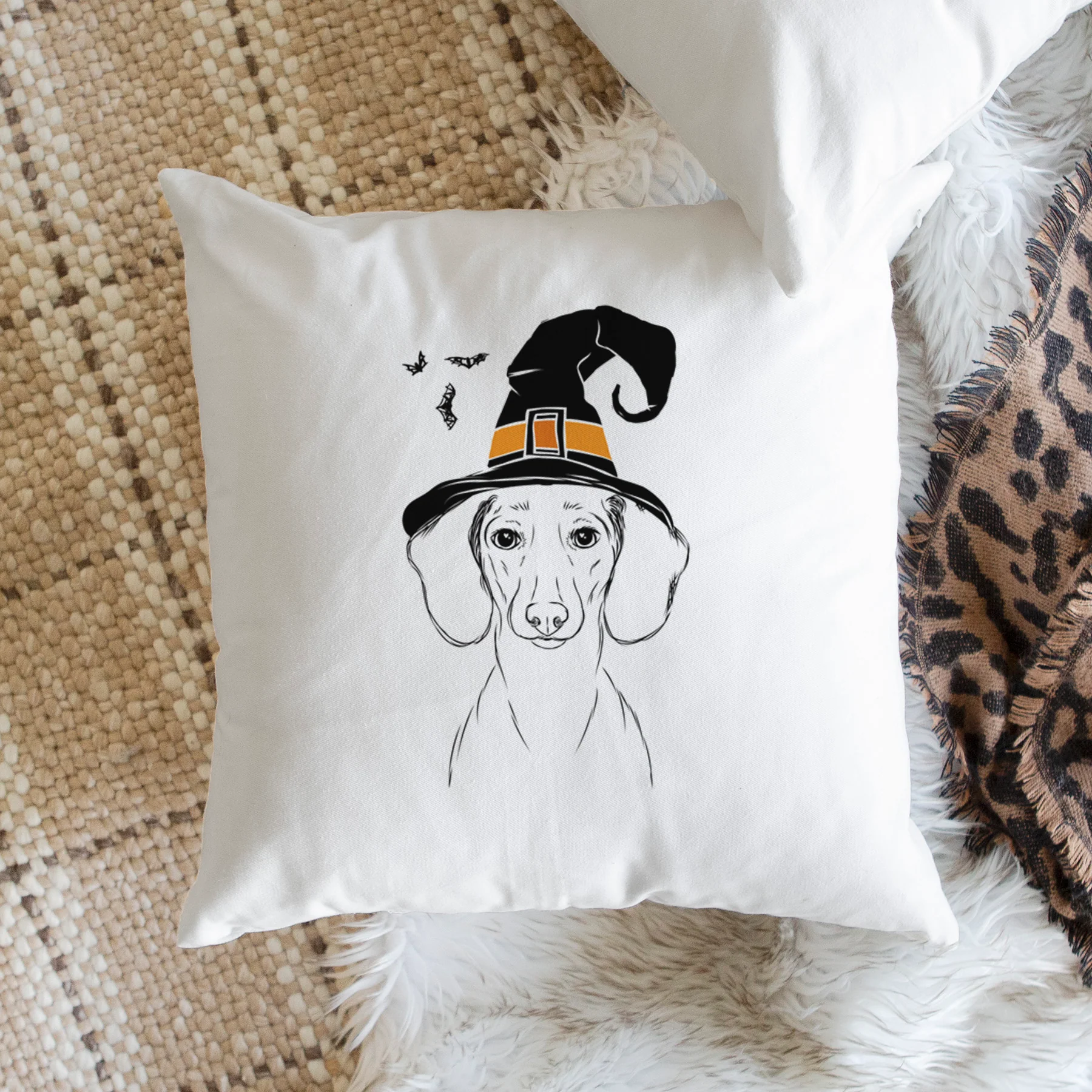 Hans the Dachshund - Throw Pillow Cover - Image 2