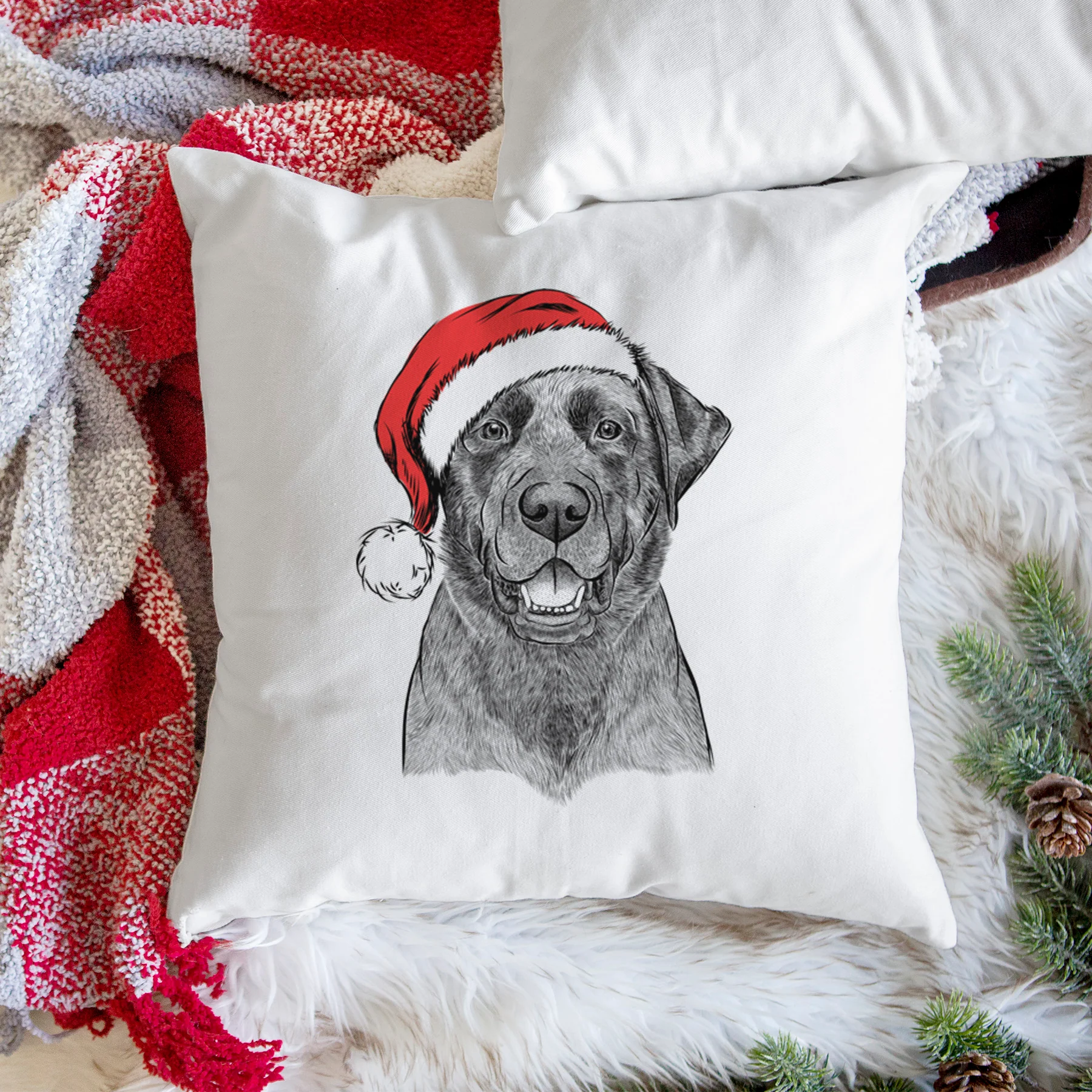 Heath the Black Lab - Throw Pillow Cover - Image 3