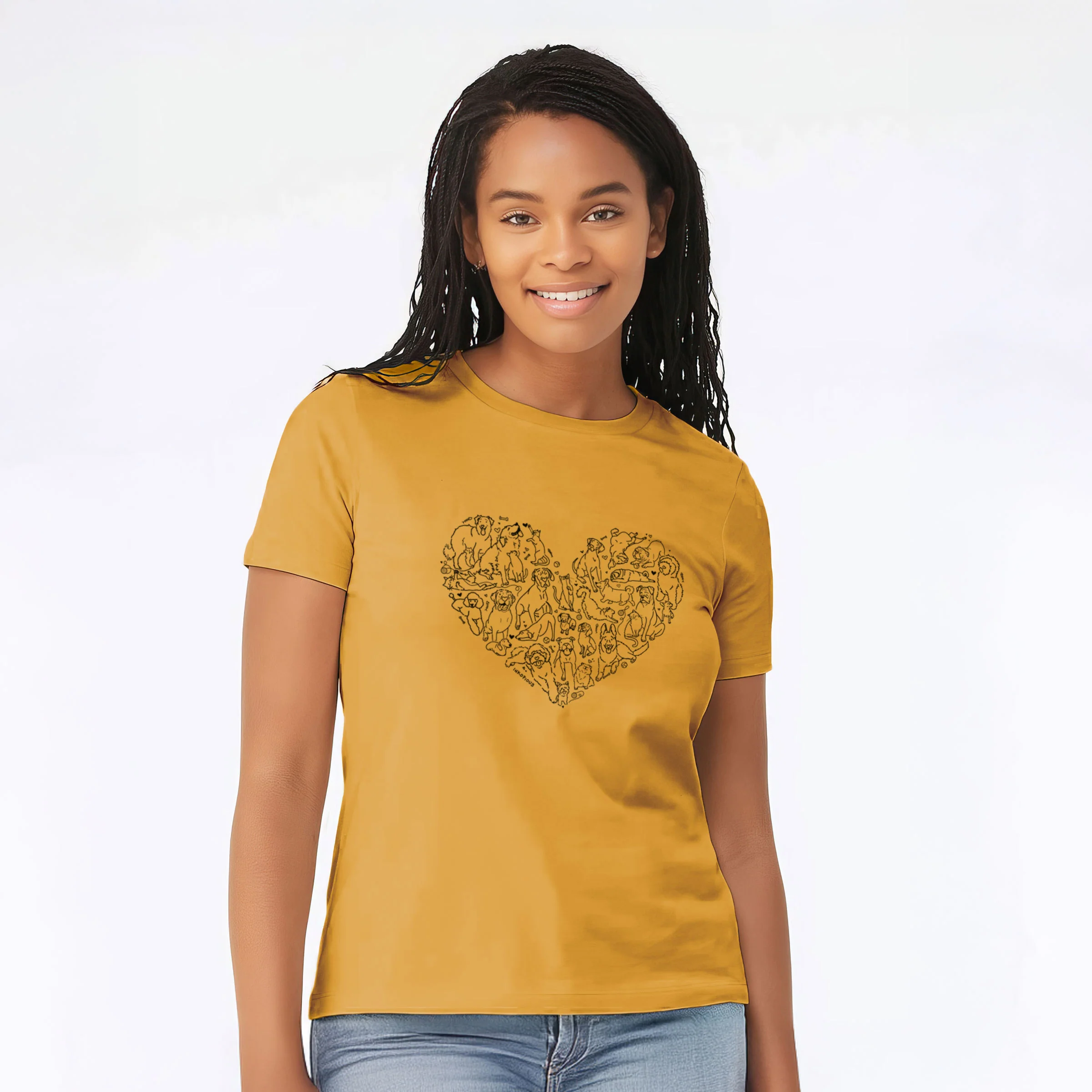 Heart Full of Dogs and Cats - Women's Lightweight Relaxed Fit 100% Cotton Crewneck - Image 6