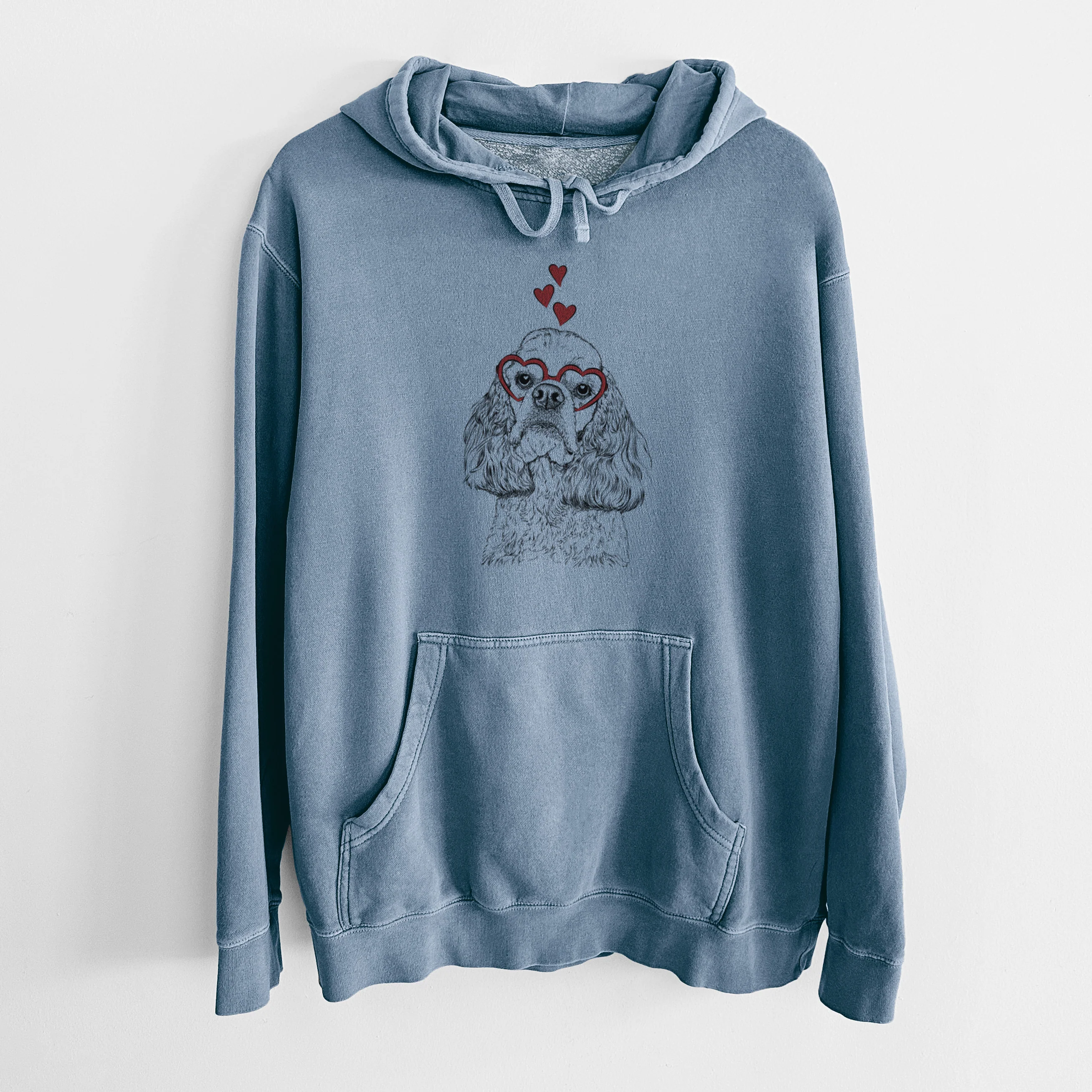 Valentine Bailey the American Cocker Spaniel - Unisex Pigment Dyed Hoodie - Image 6