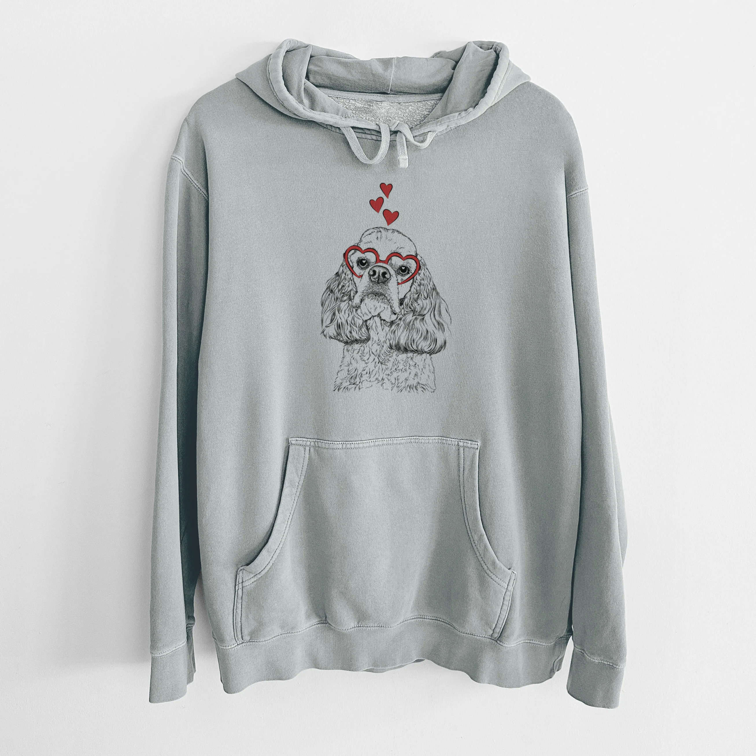 Valentine Bailey the American Cocker Spaniel - Unisex Pigment Dyed Hoodie - Image 7