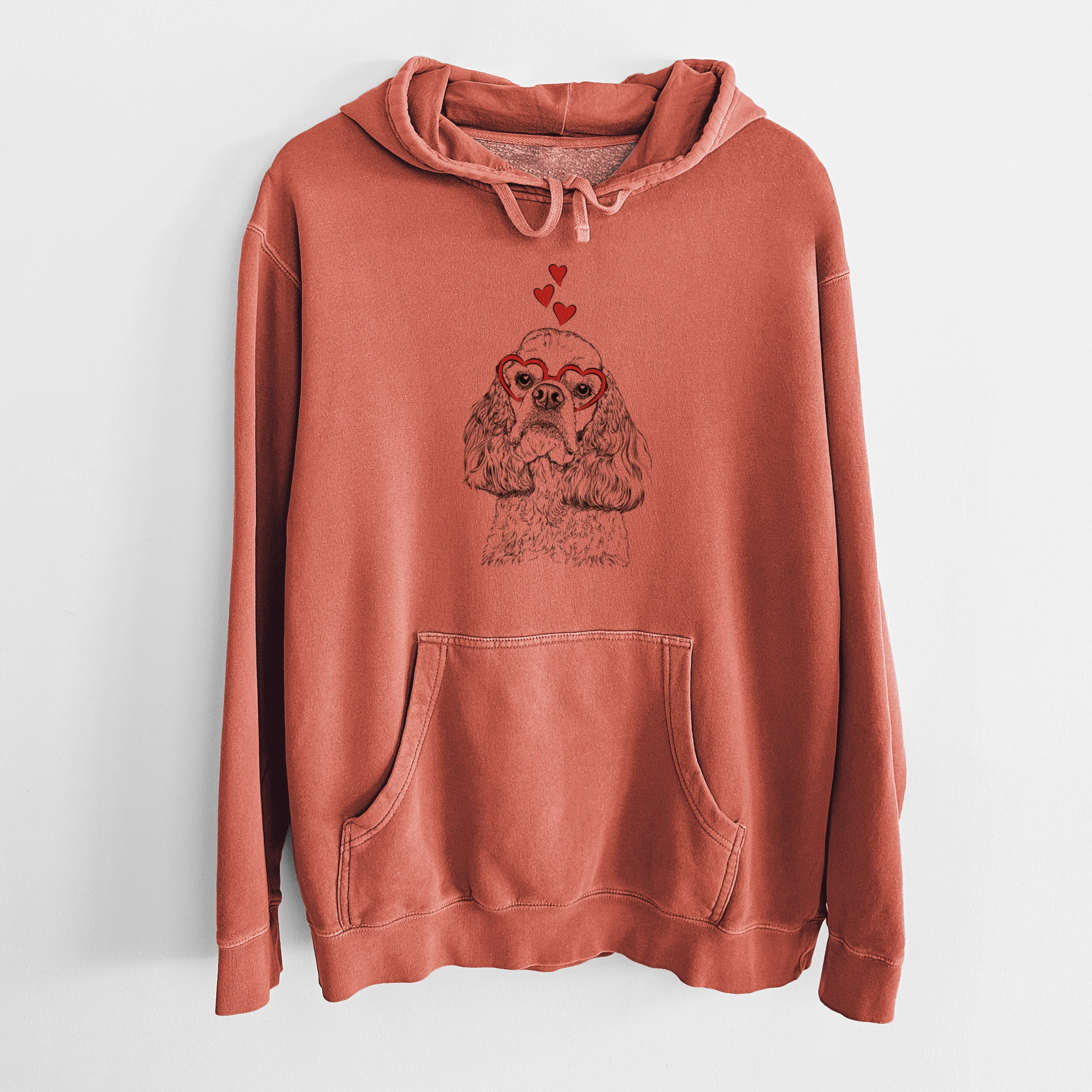 Valentine Bailey the American Cocker Spaniel - Unisex Pigment Dyed Hoodie - Image 8