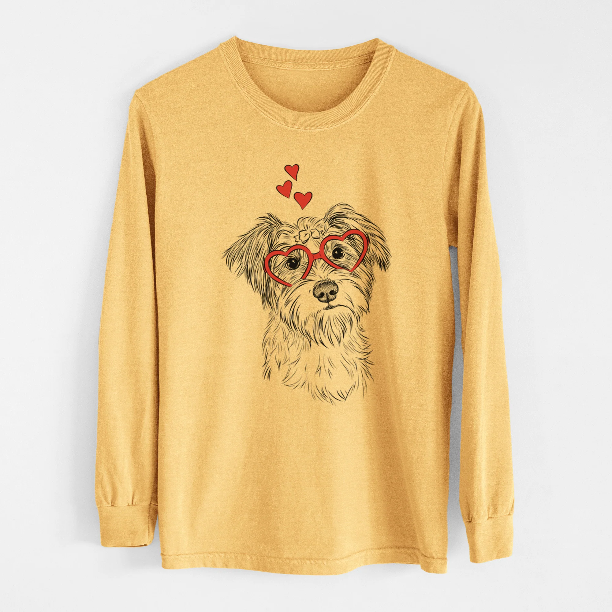 Valentine Birdee the Schnauzer Mix - Heavyweight 100% Cotton Long Sleeve - Image 6